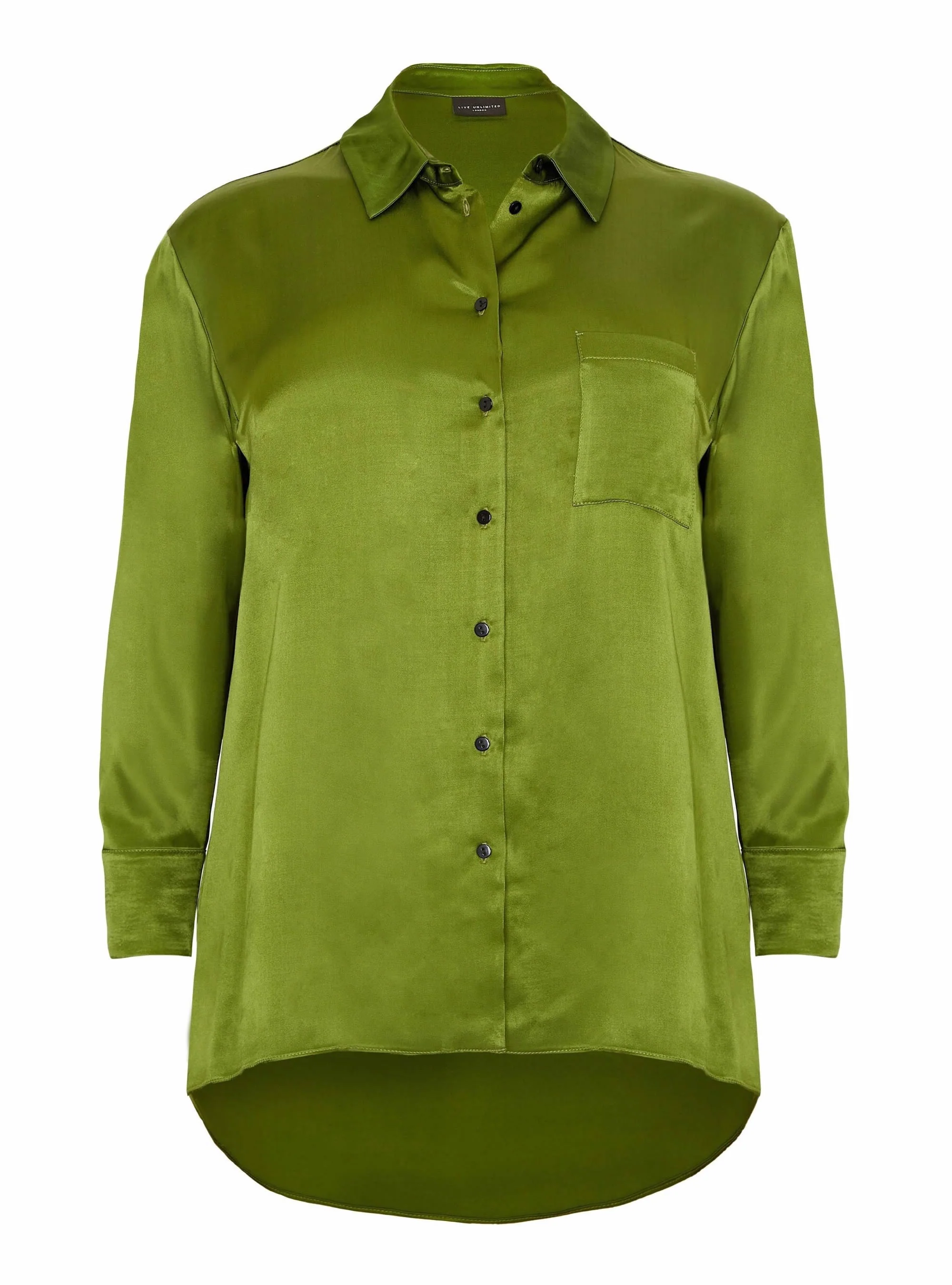 Alligator Green Viscose Satin Shirt - Image 3