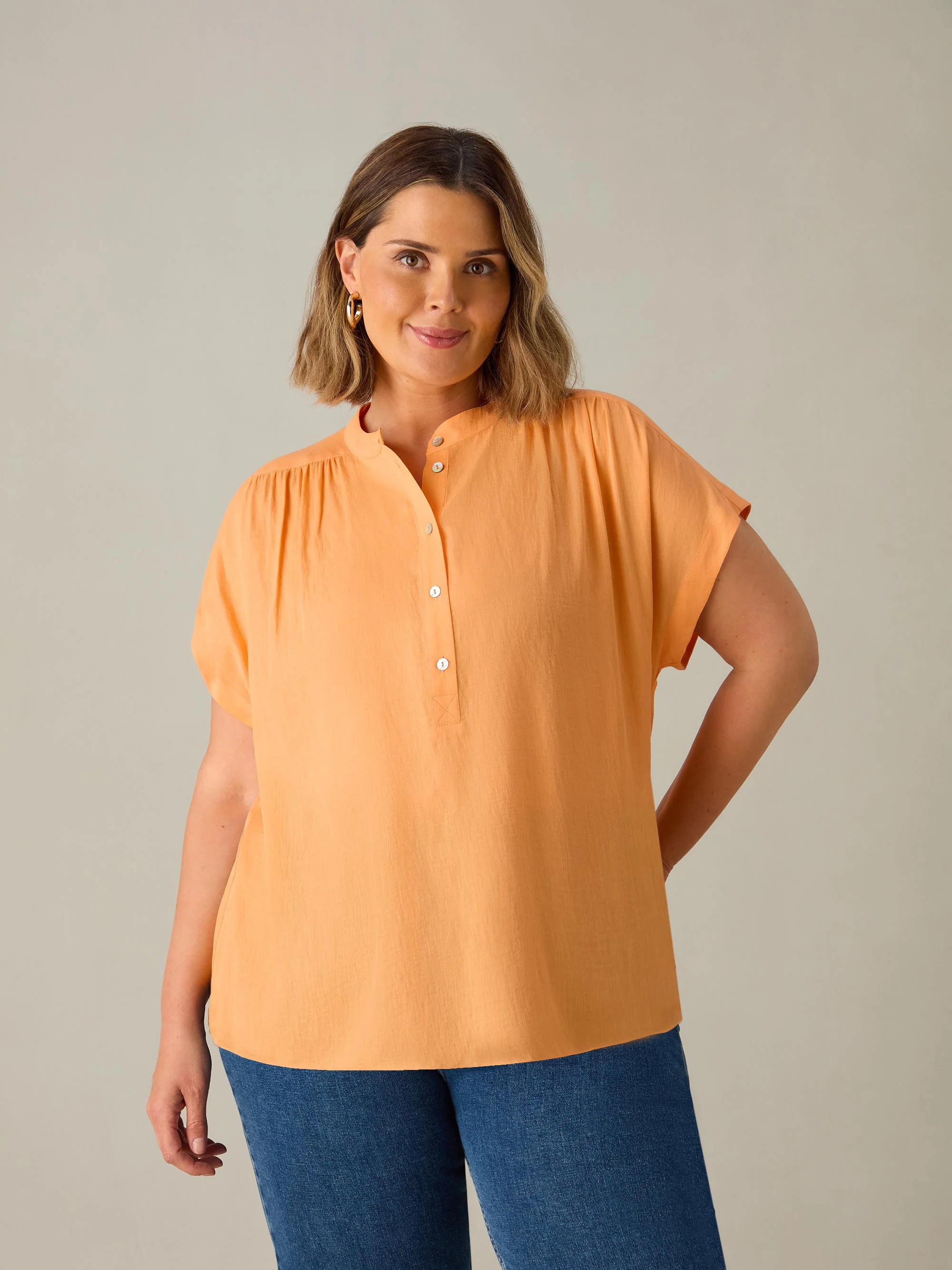 Apricot Short Sleeve Button Shirt - Image 5