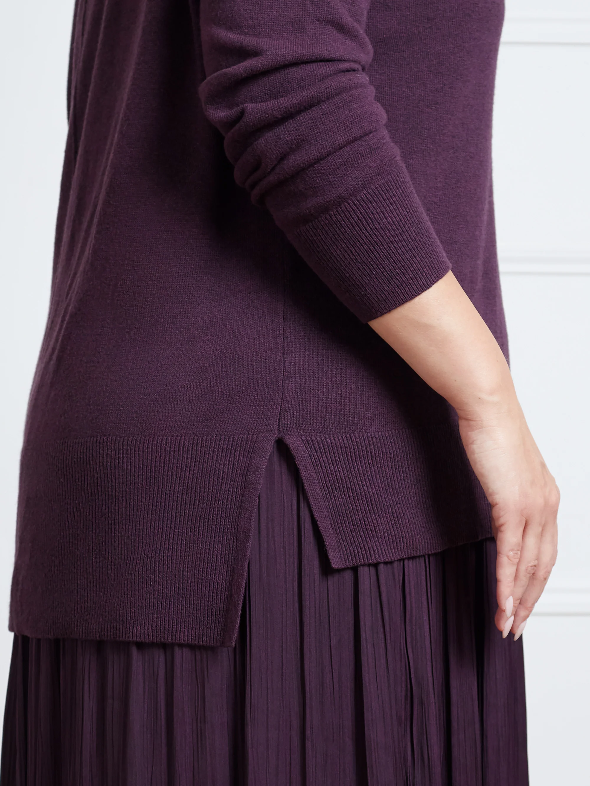 Aubergine Scoop Neck Jumper - Image 3