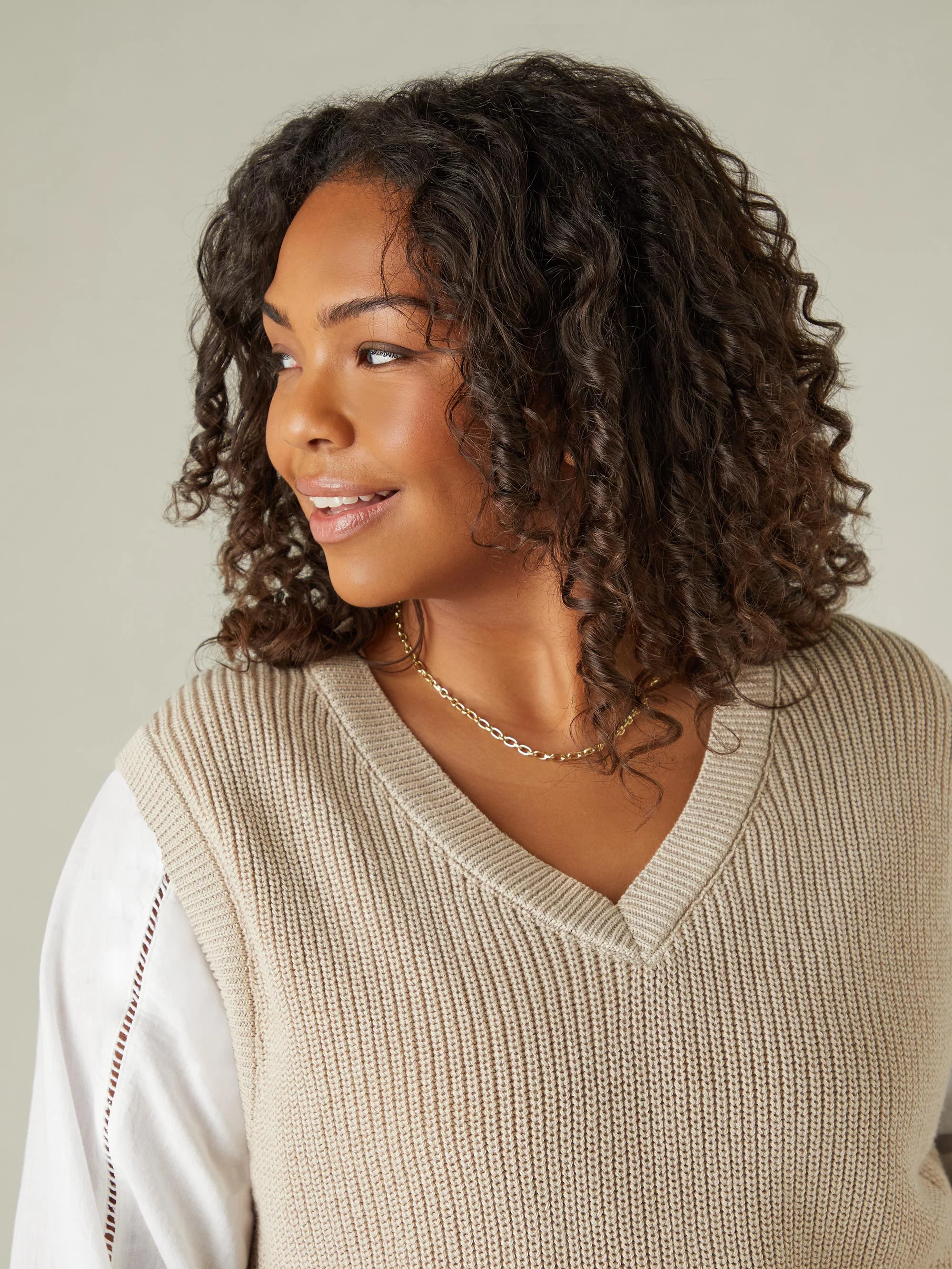 Beige Knitted Vest - Image 2