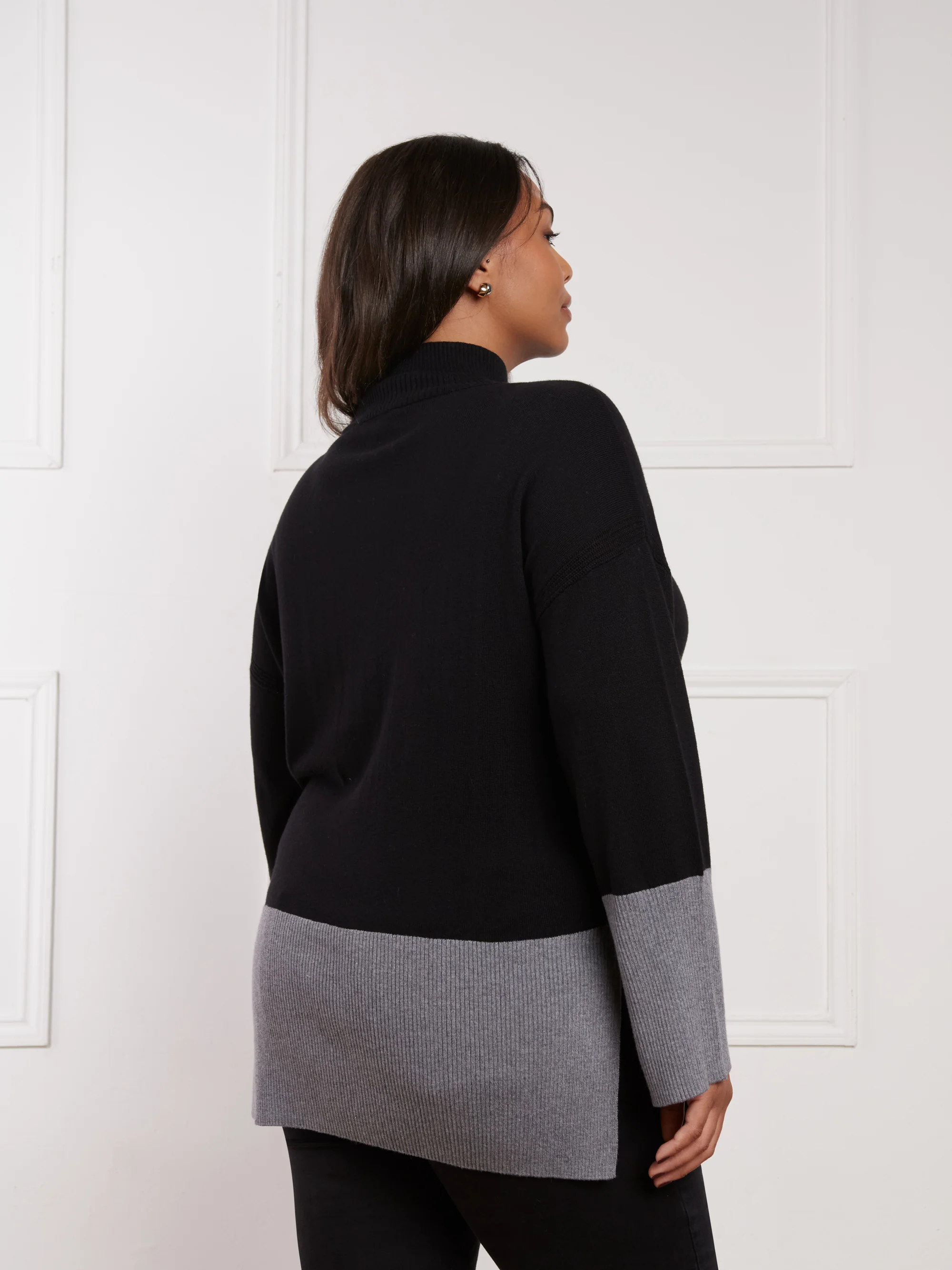 Black And Grey Blocked Jumper - Image 4