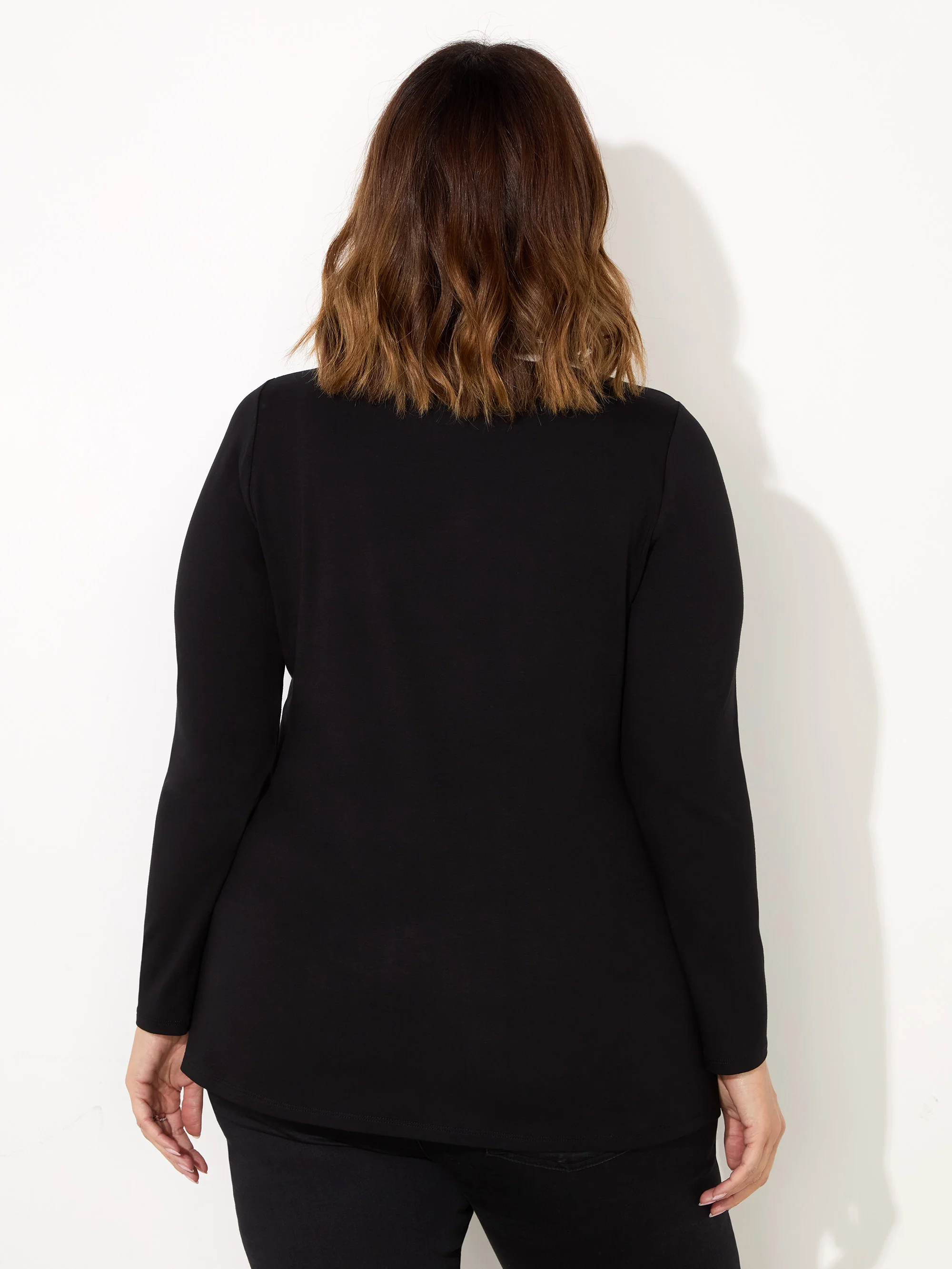 Black And White V-Neck Jersey Top - Image 5