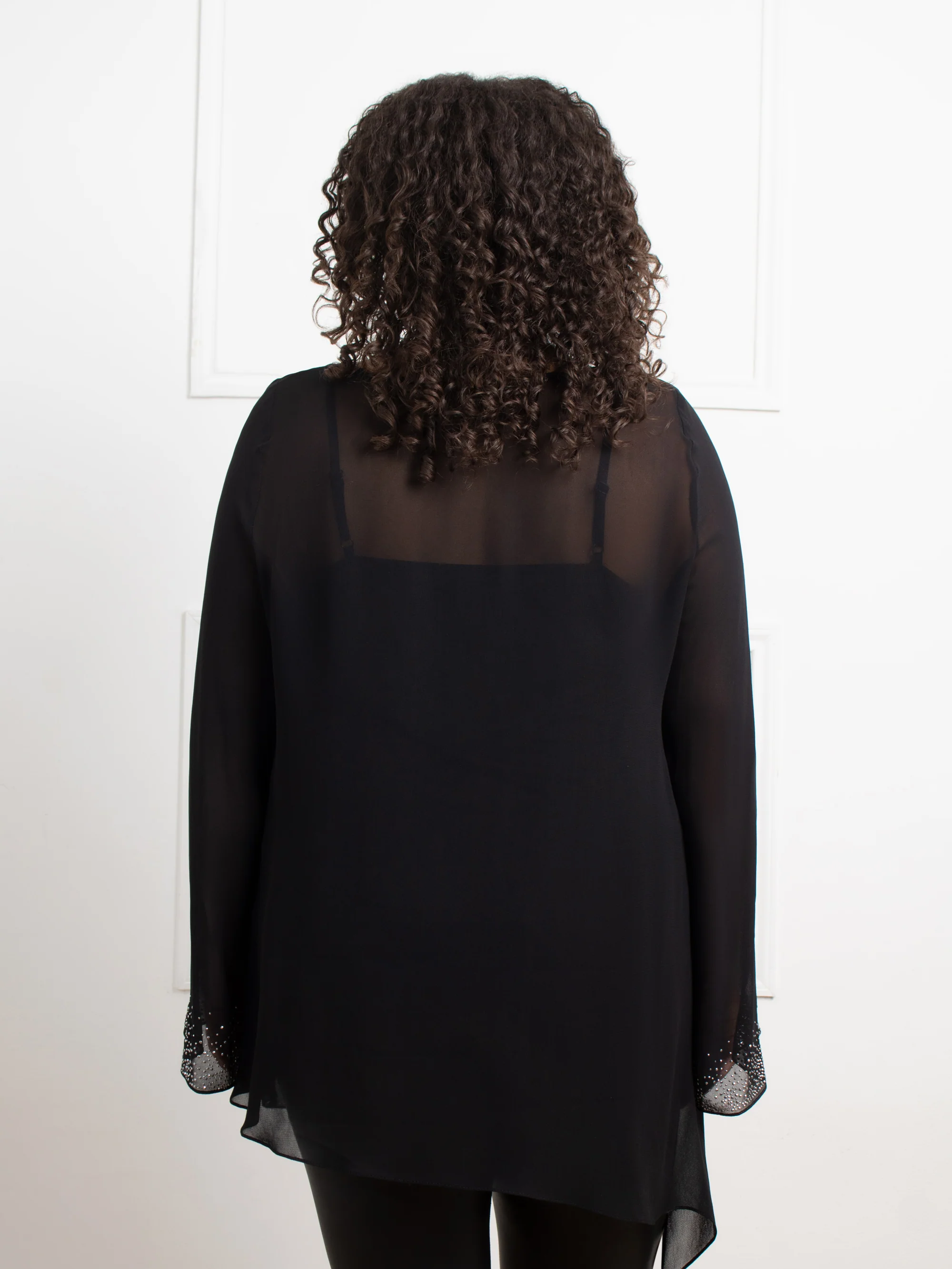 Black Asymmetric Hotfix Top - Image 4
