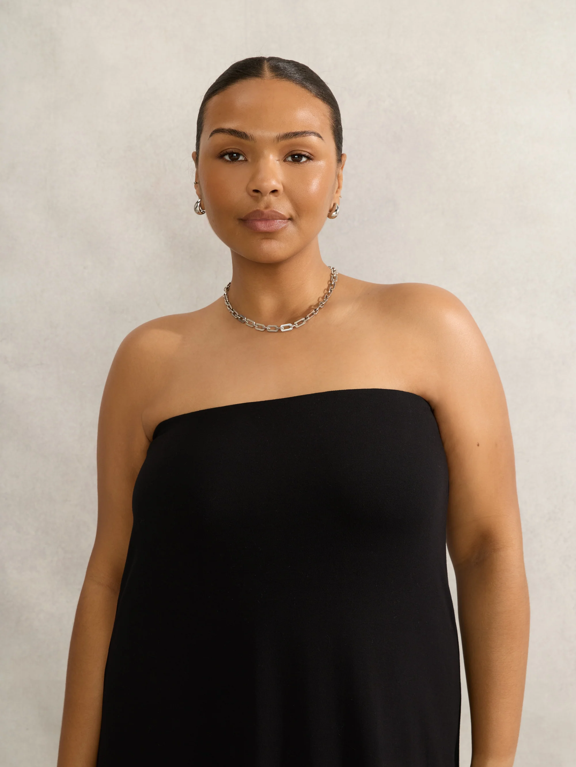 Black Bandeau Jersey Maxi Dress - Image 6