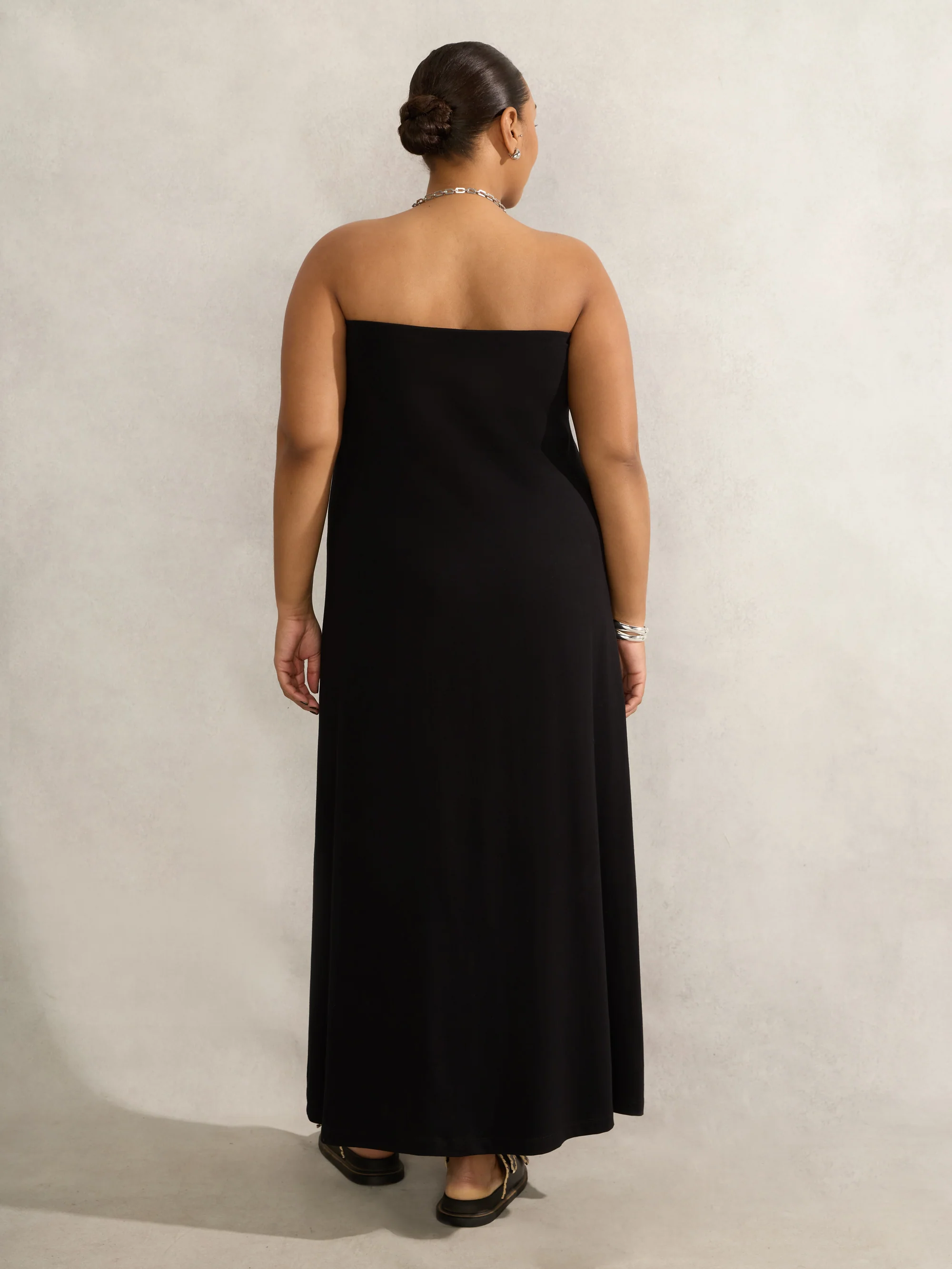 Black Bandeau Jersey Maxi Dress - Image 7