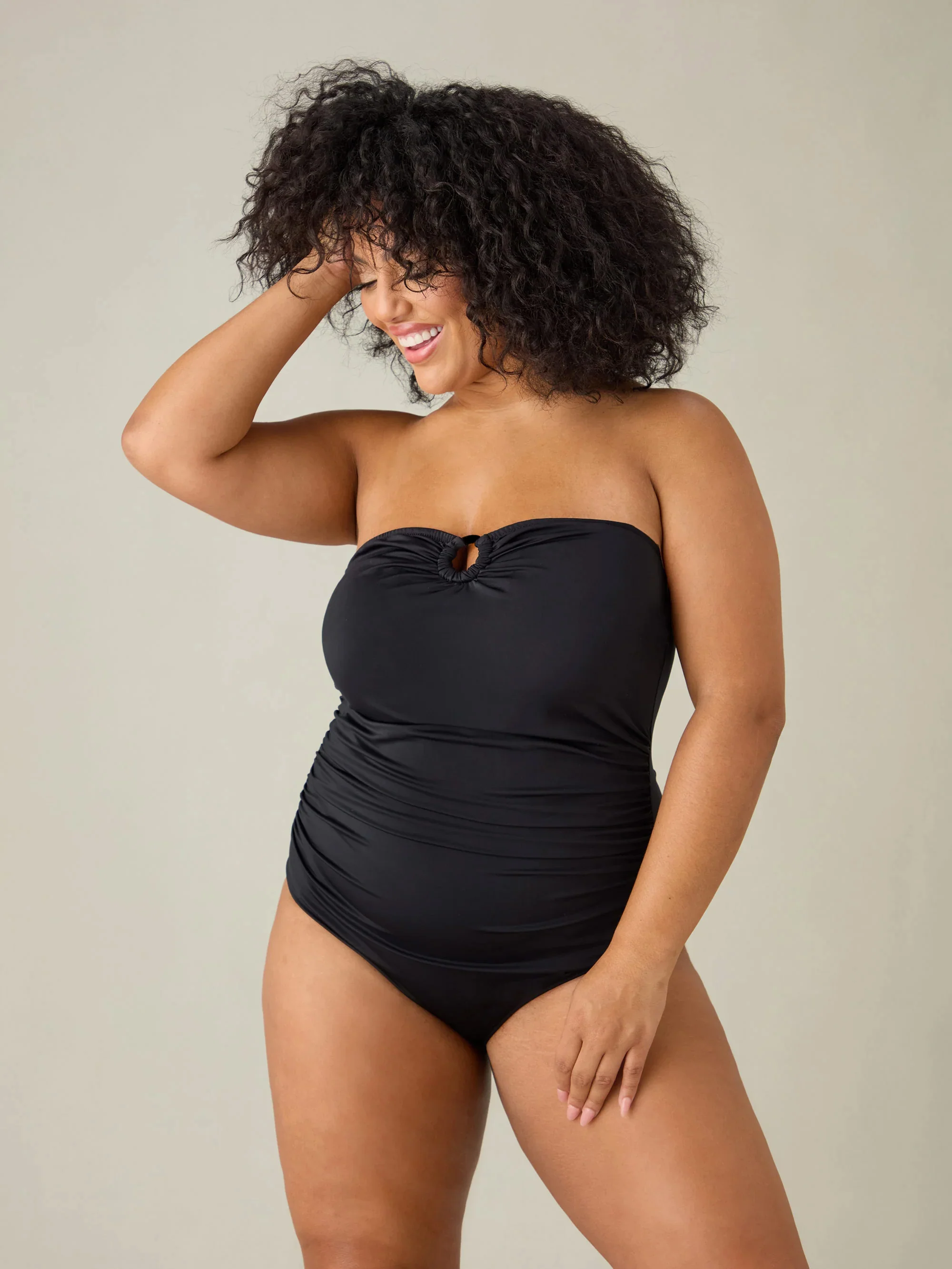 Black Bandeau Swimsuit - Image 2