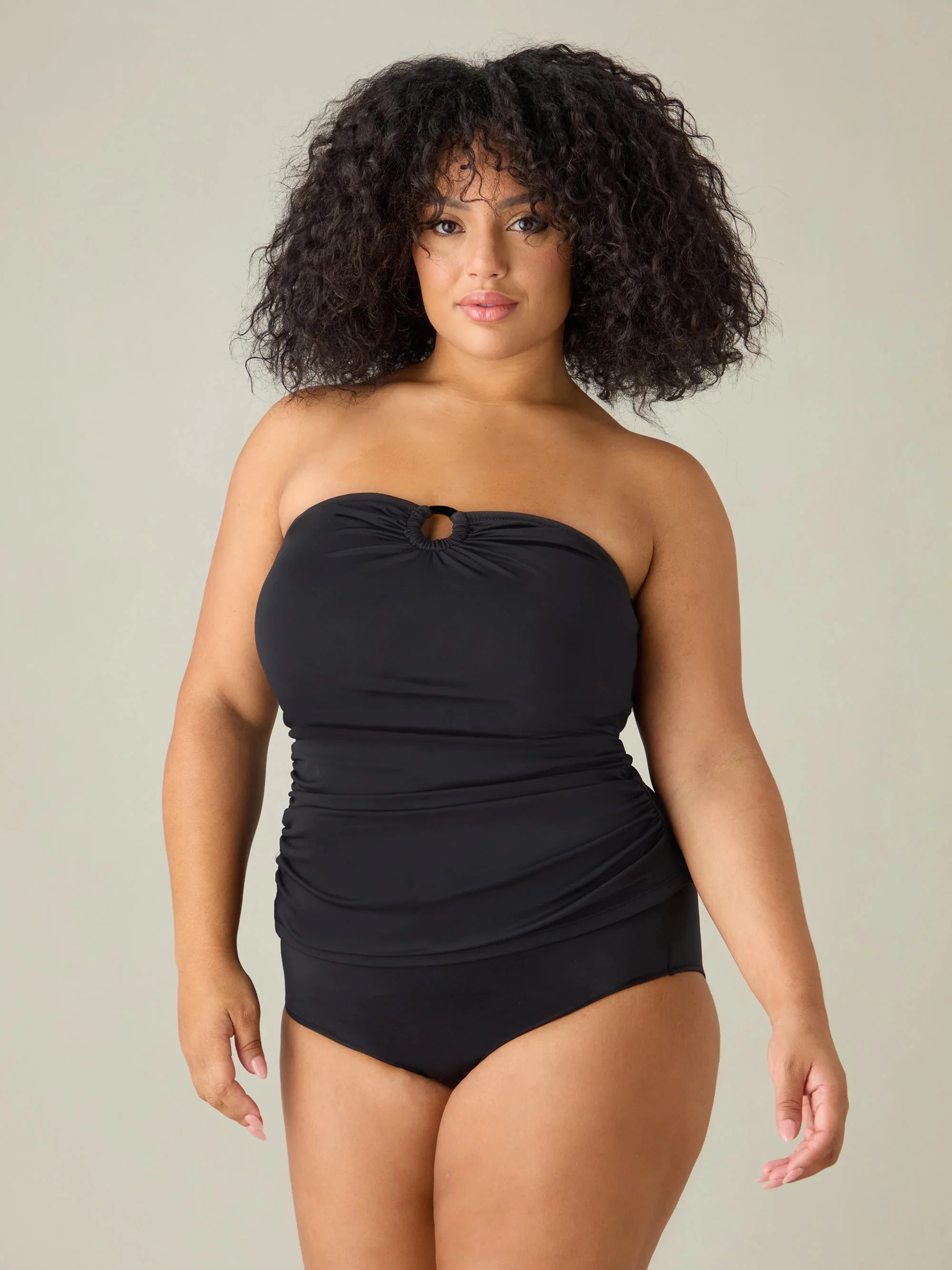 Black Bandeau Tankini Top - Image 3