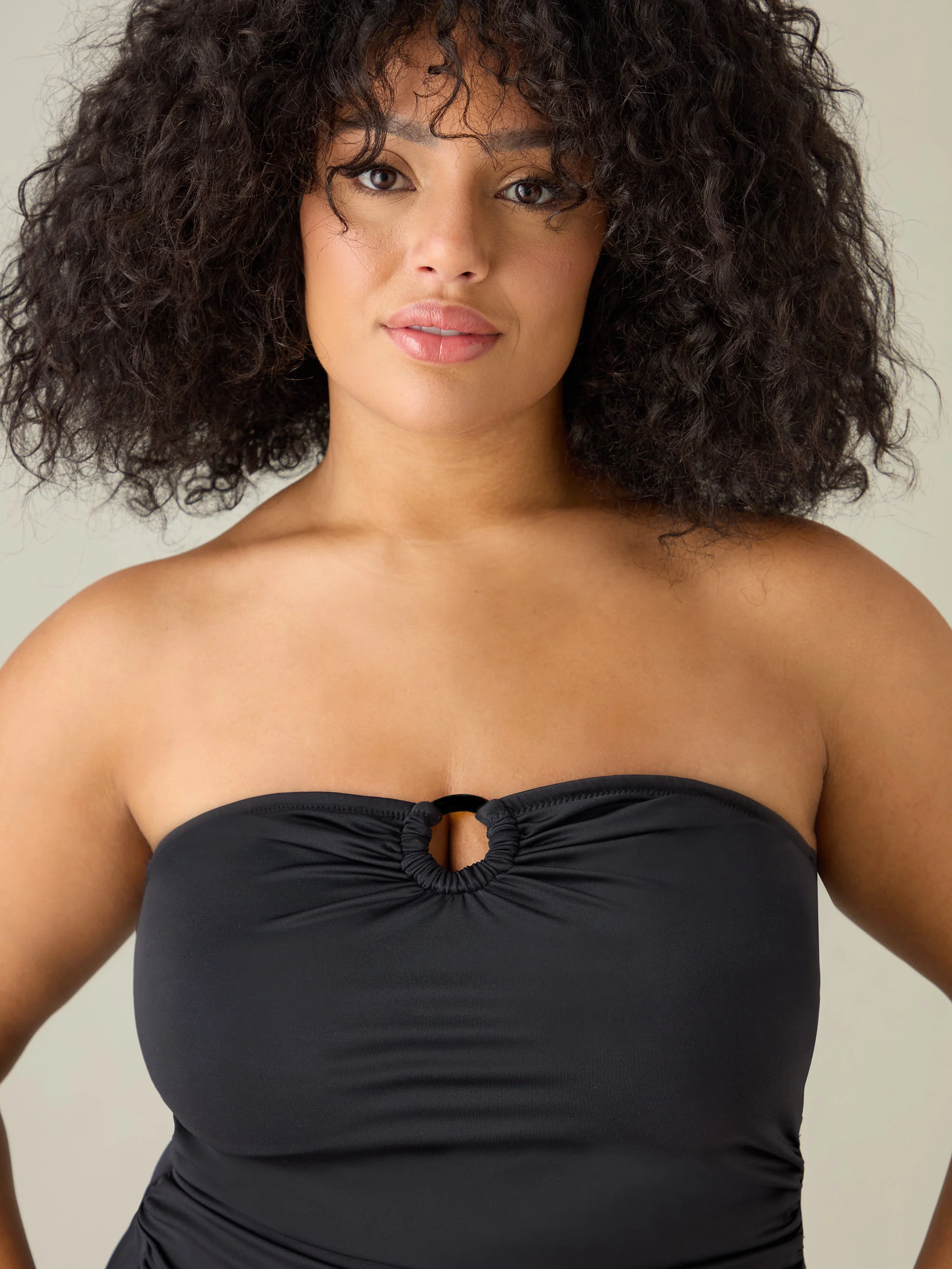 Black Bandeau Tankini Top - Image 4