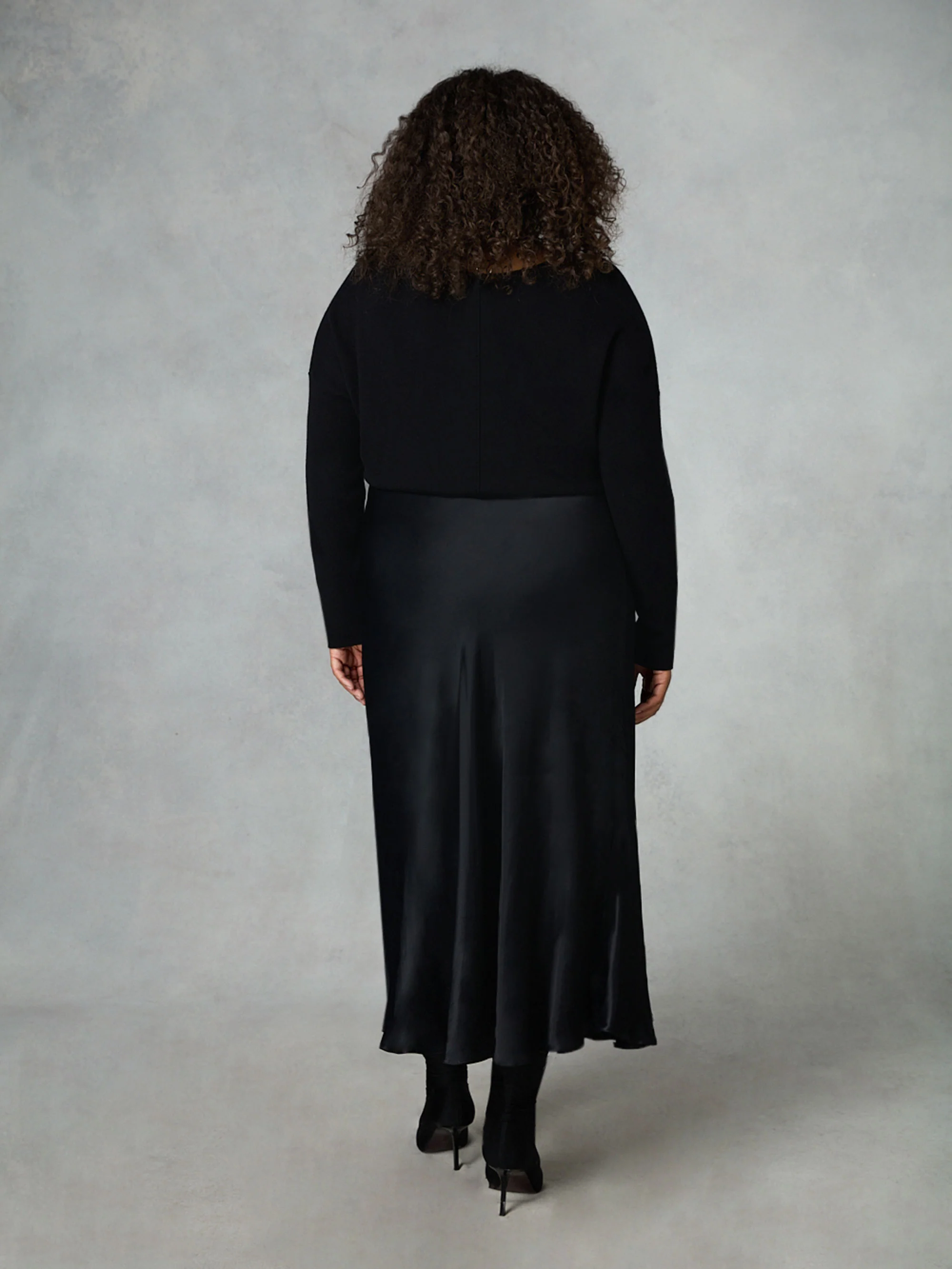 Black Bias Cut Skirt - Image 7