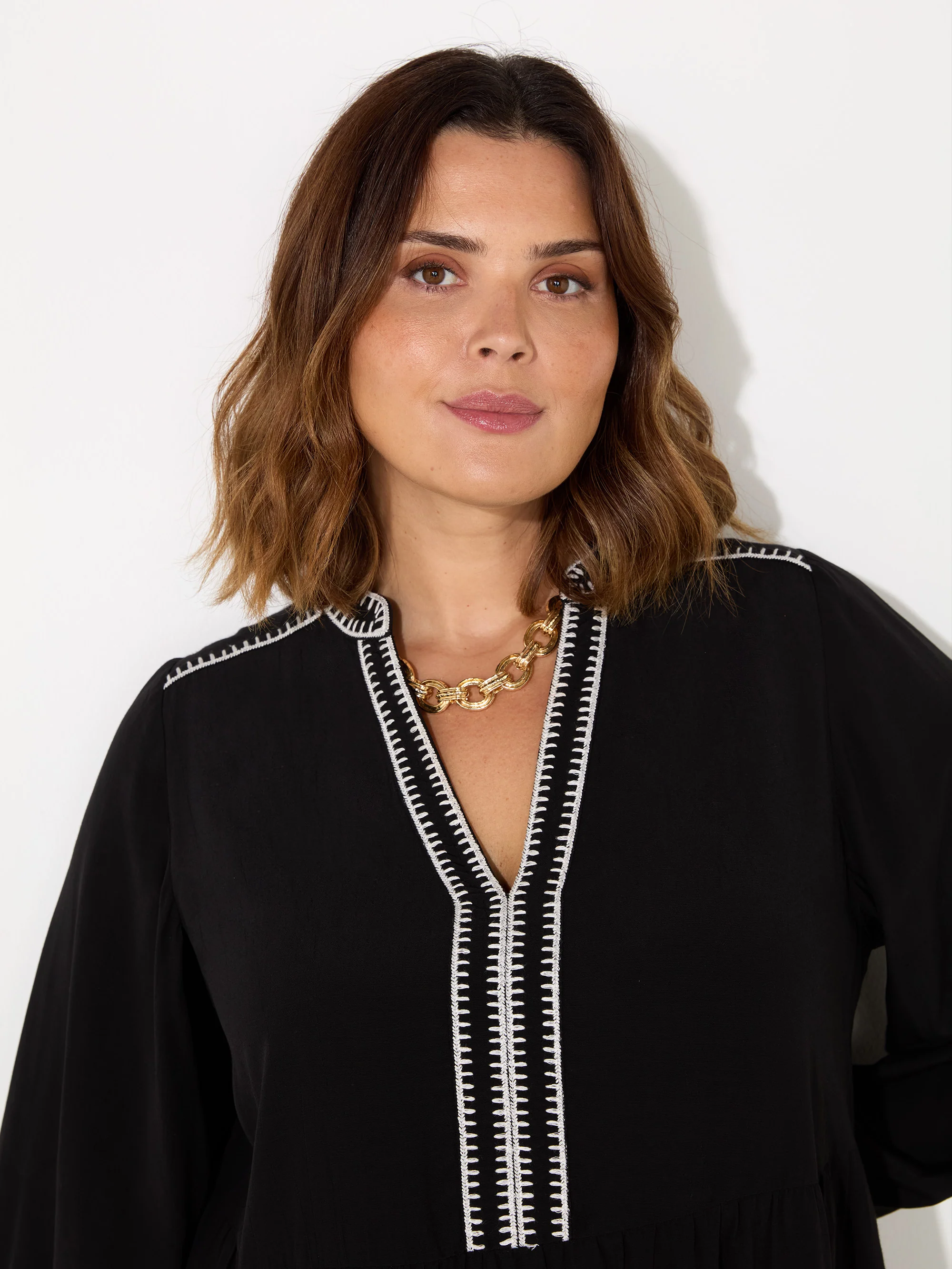Black Blanket Stitch Tunic - Image 3