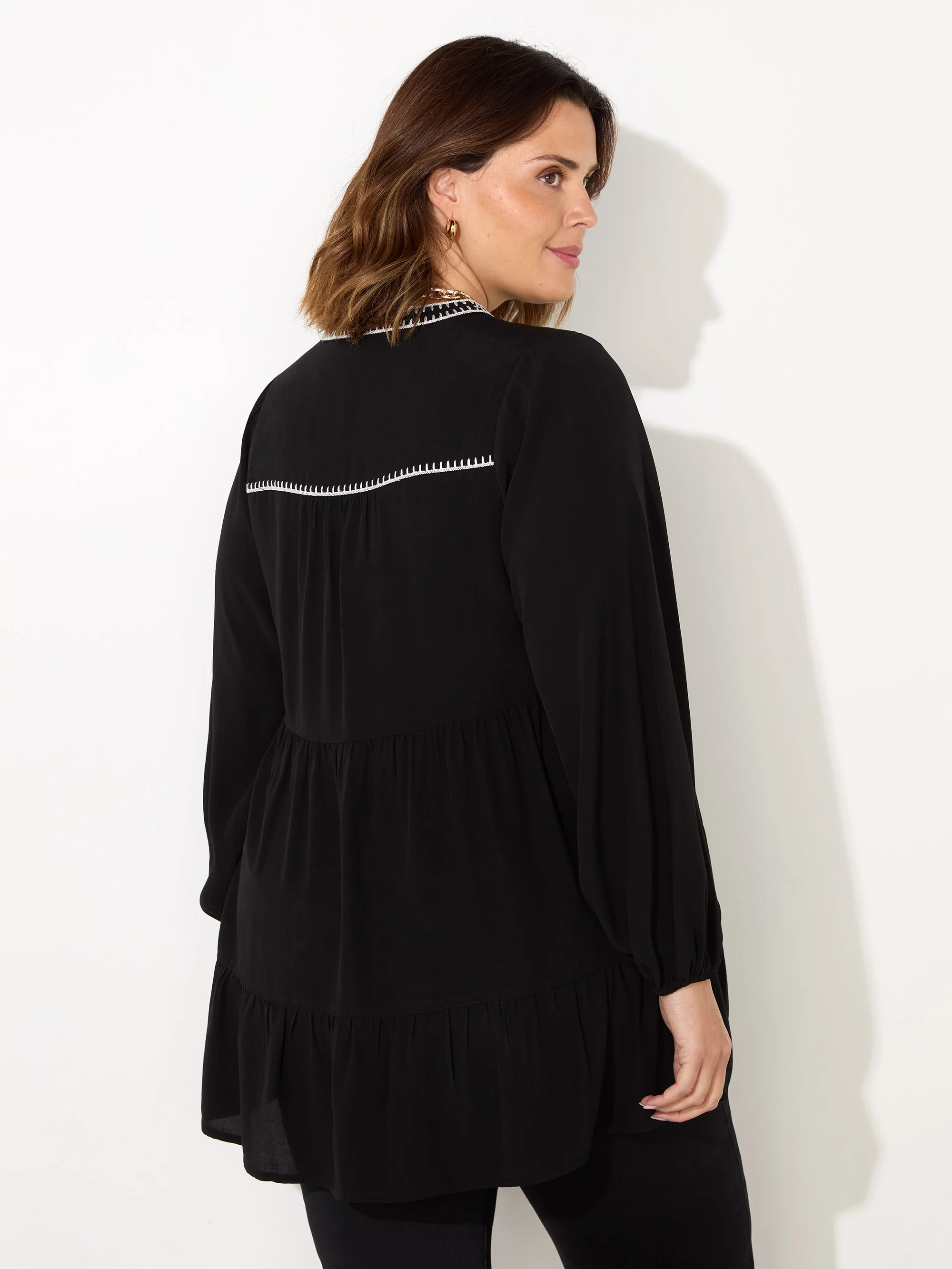 Black Blanket Stitch Tunic - Image 5