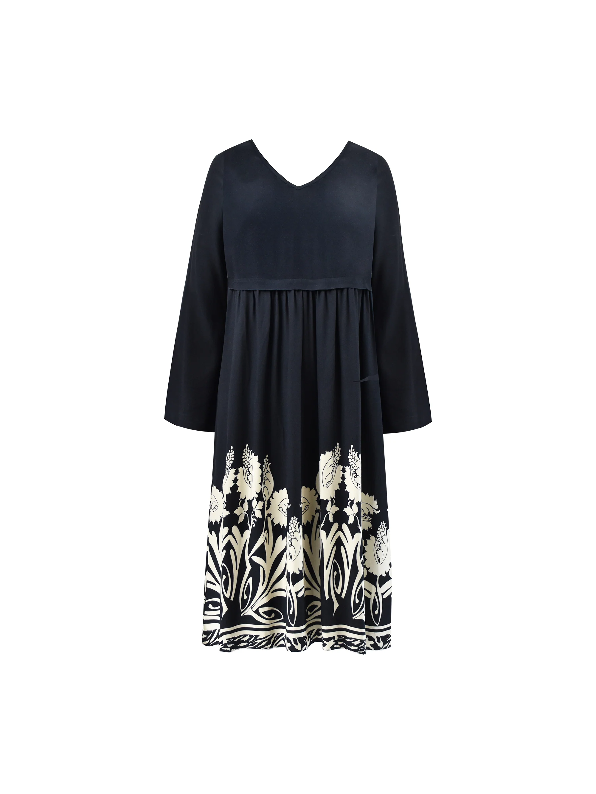 Black Border Print V-Neck Dress - Image 6