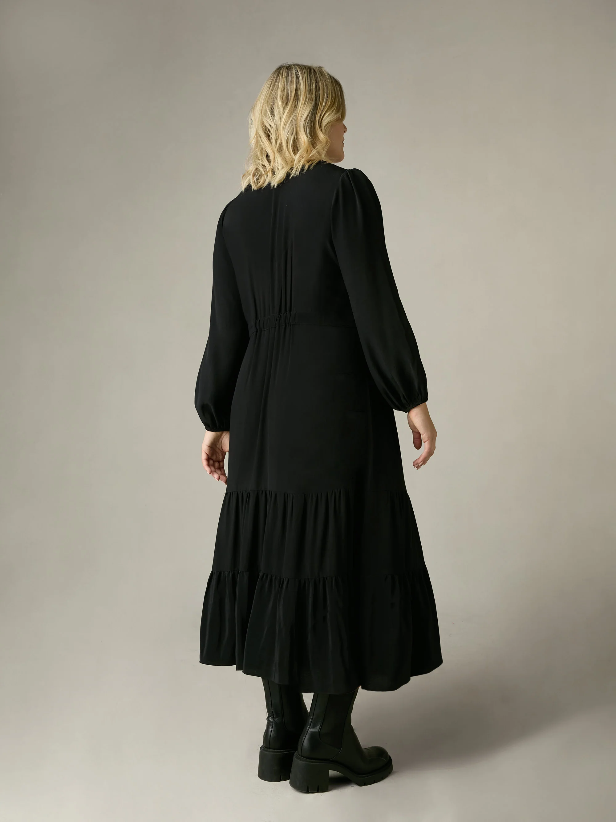 Black Button Front Midaxi Dress - Image 5