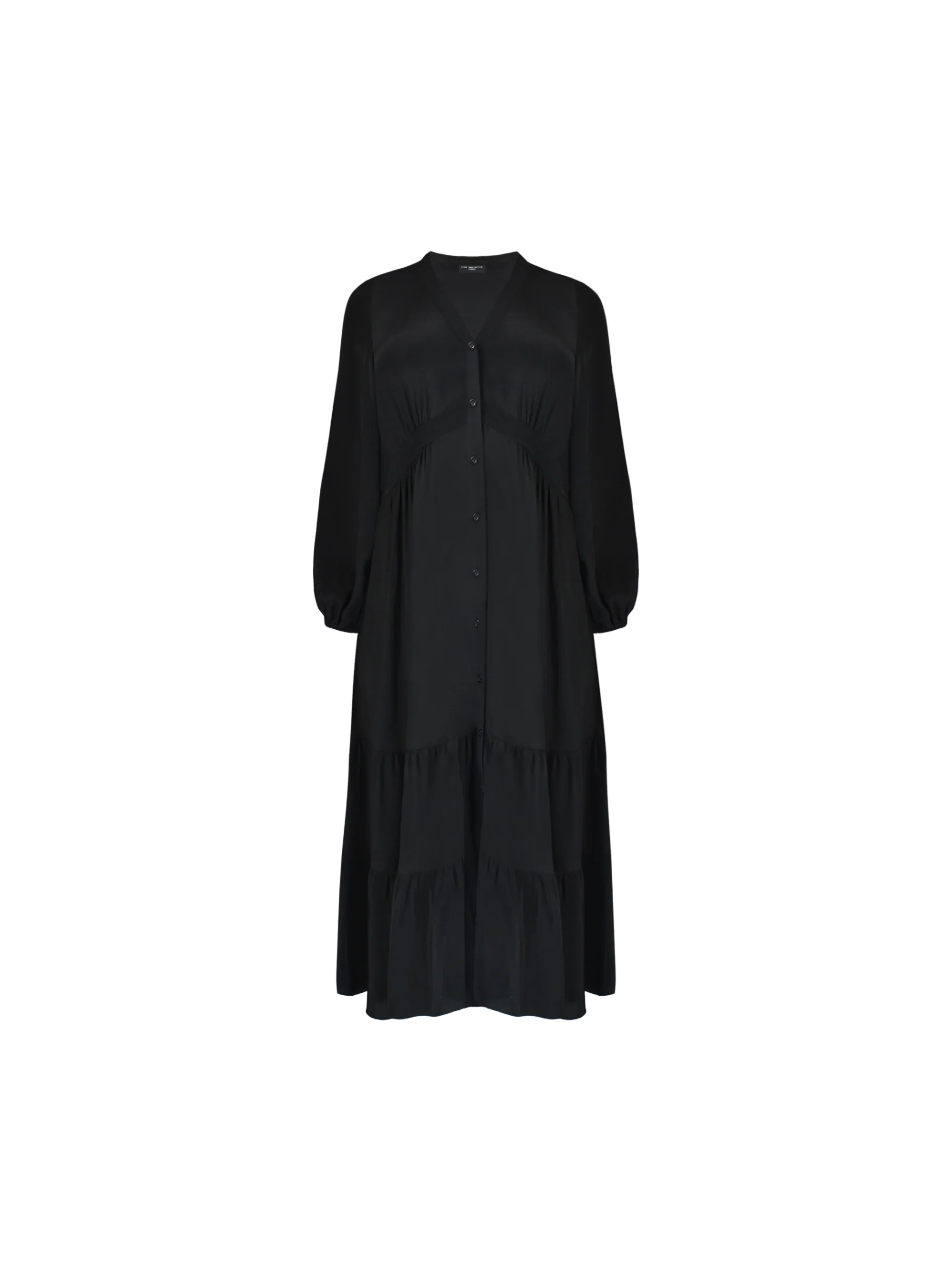 Black Button Front Midaxi Dress - Image 6