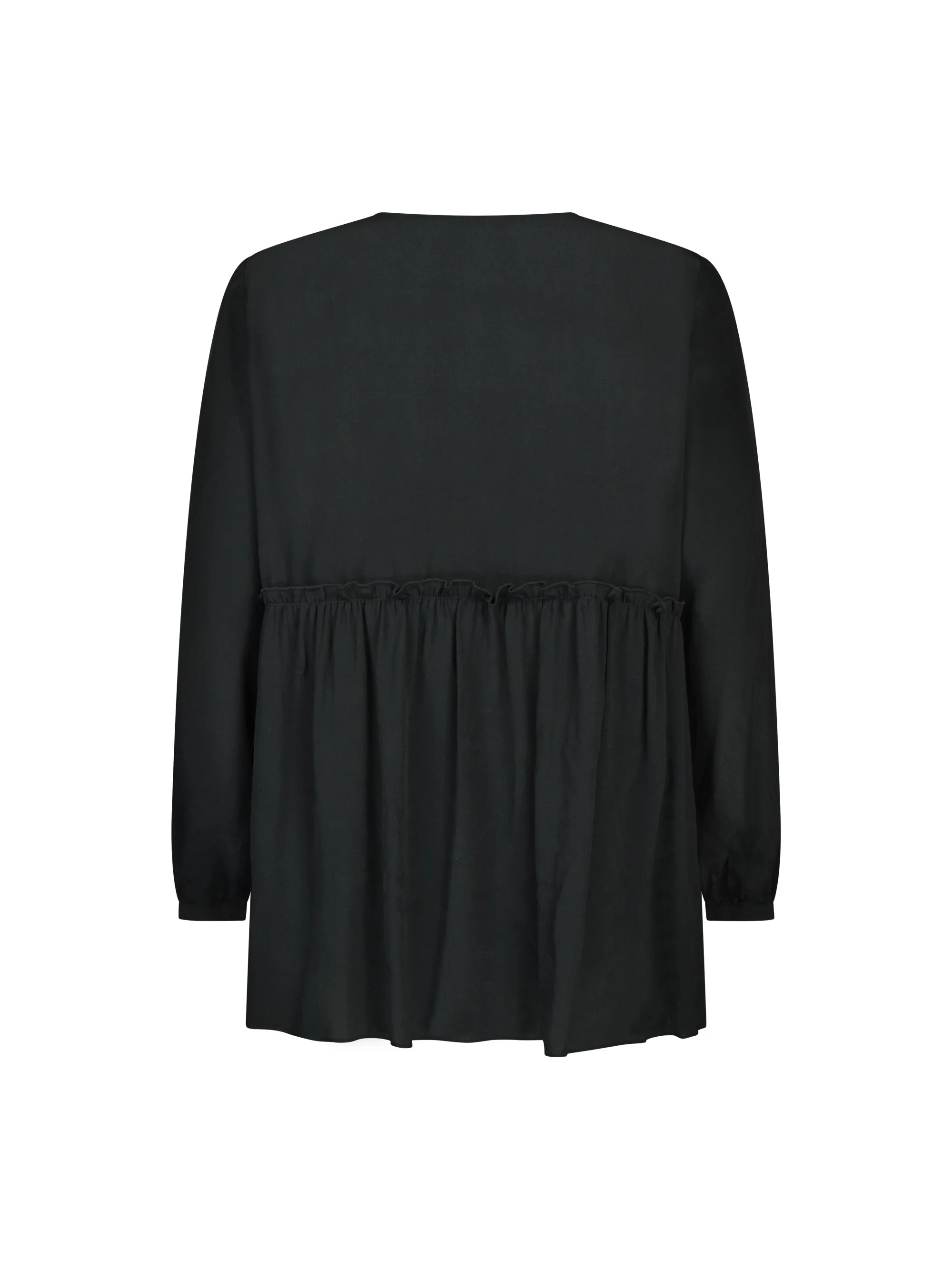 Black Button Through Smock Top - Image 5