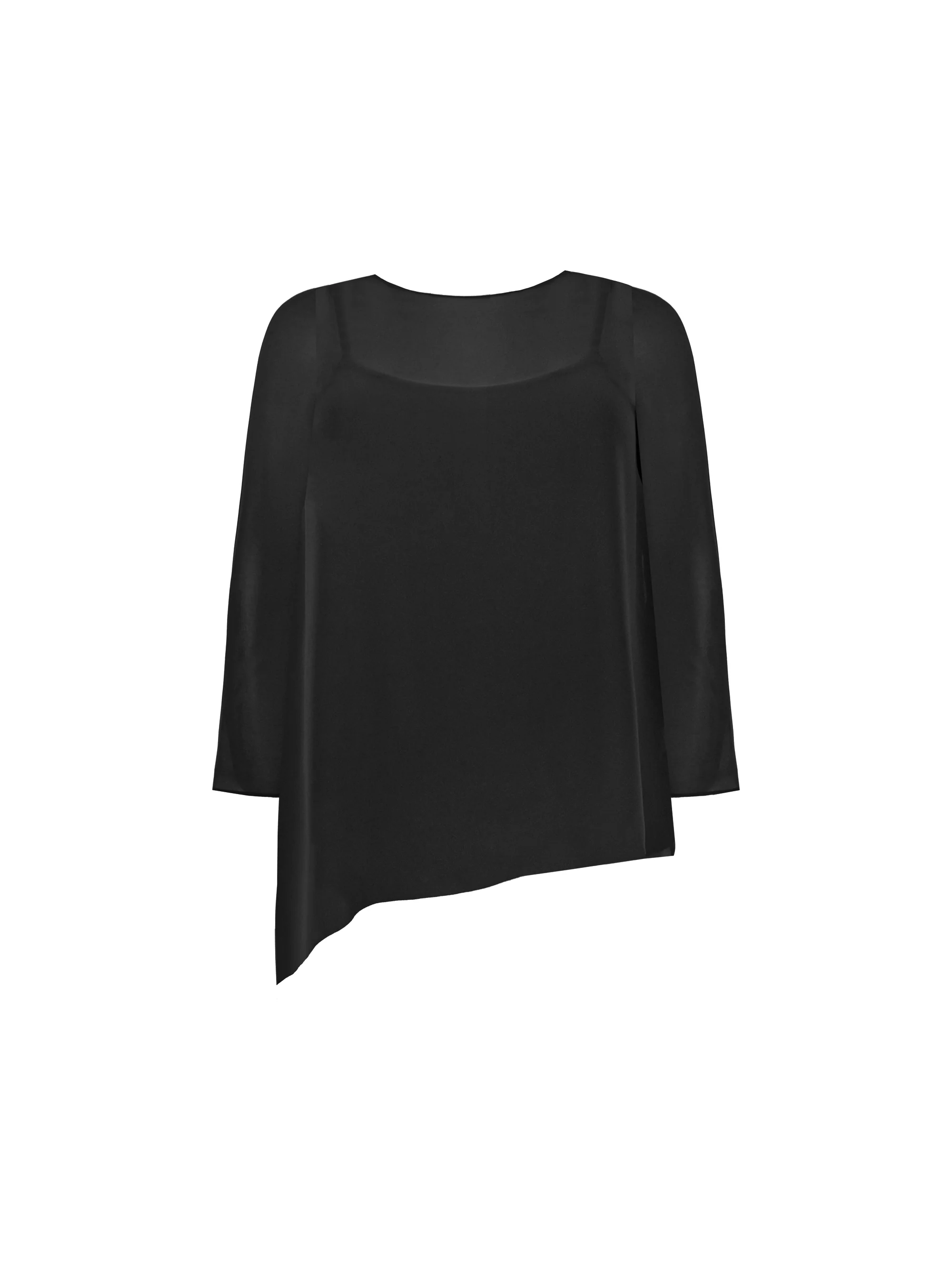 Black Chiffon Asymmetric Top - Image 4