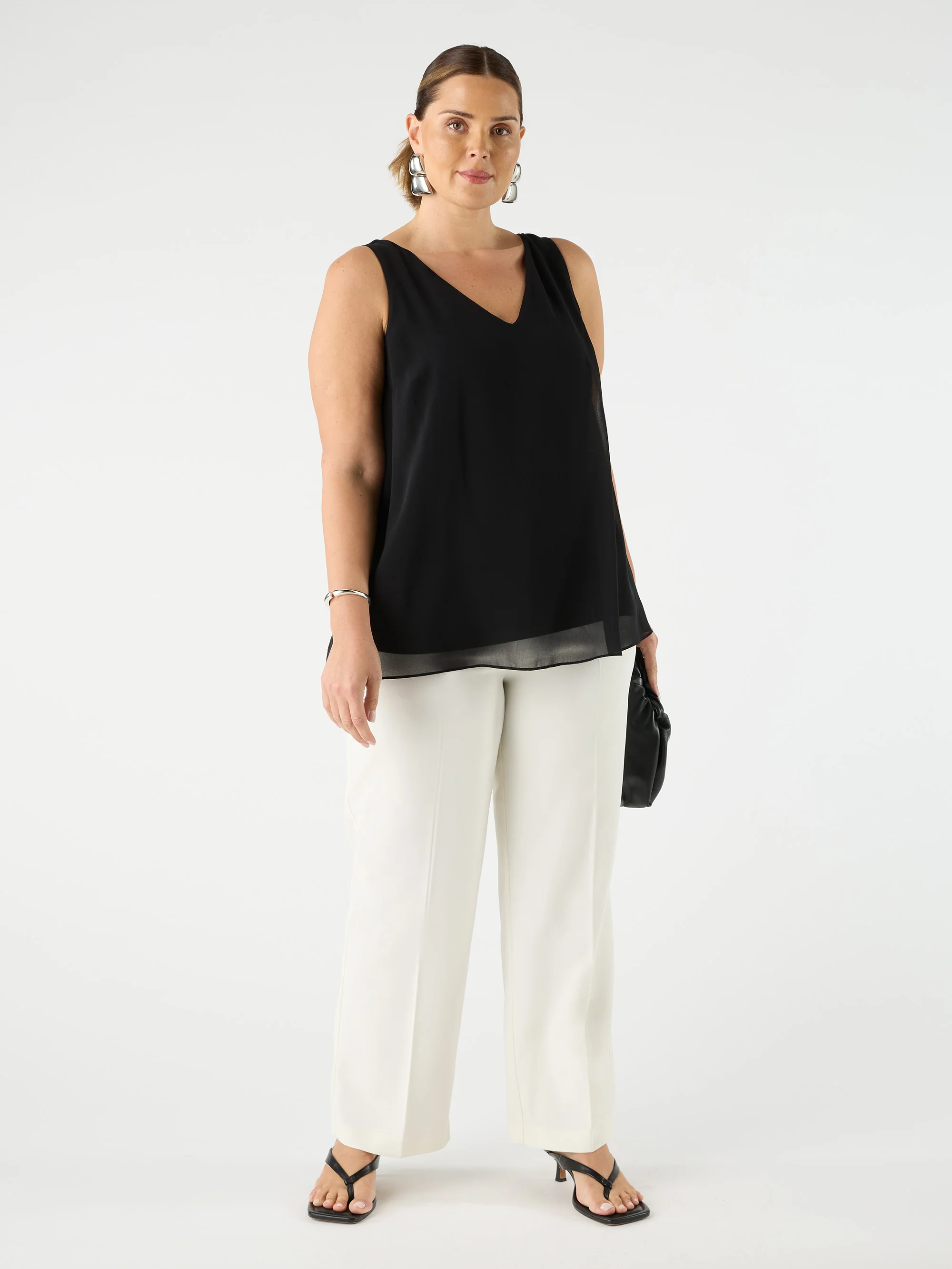 Ivory Straight Crepe Trouser - Image 2