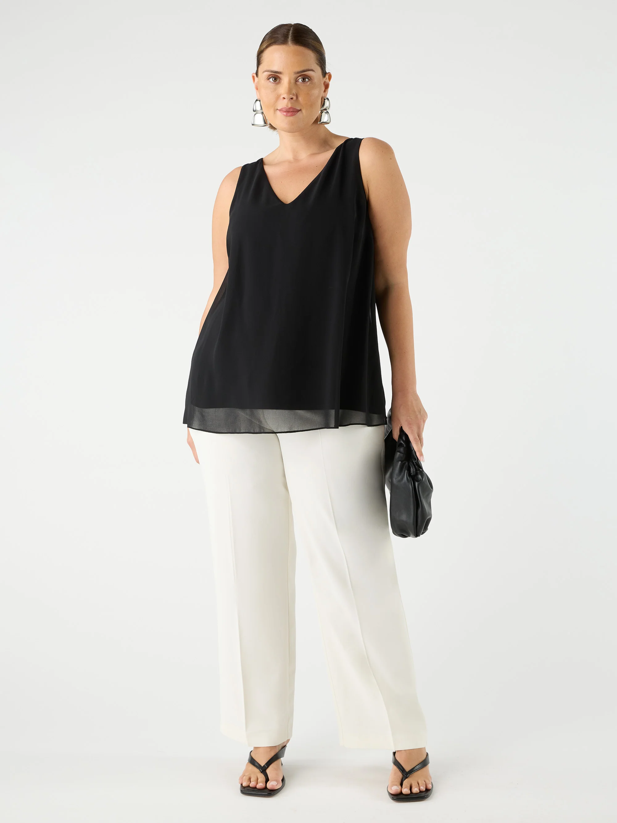 Ivory Straight Crepe Trouser - Image 5