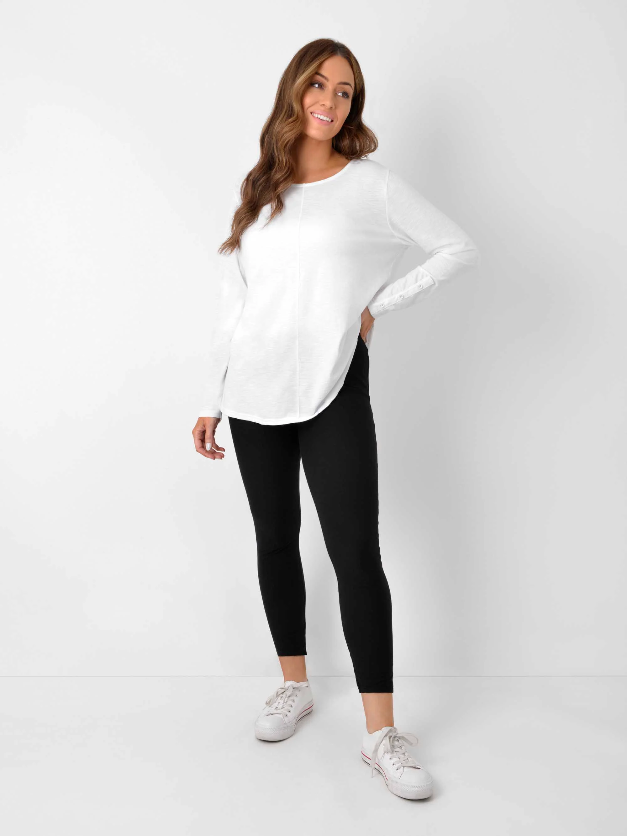 Black Cotton Leggings - Leg Lengths Available - Image 5