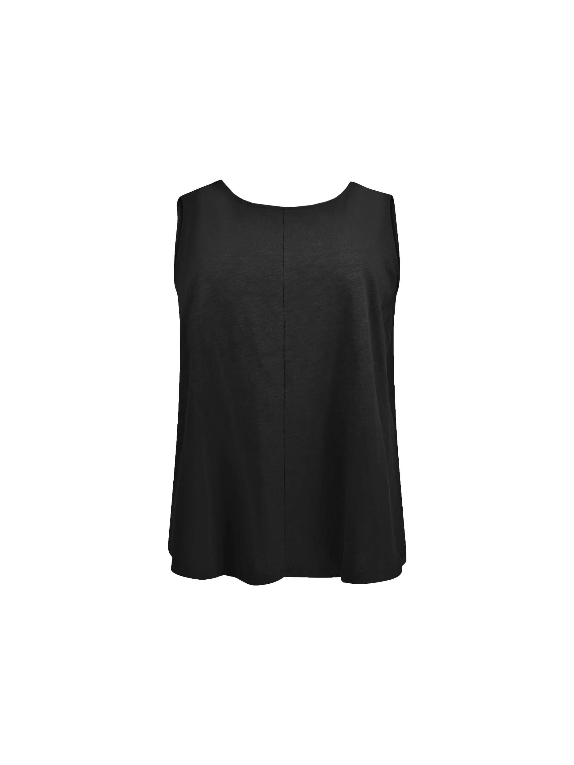 Black Cotton Slub Round Neck Vest - Image 4