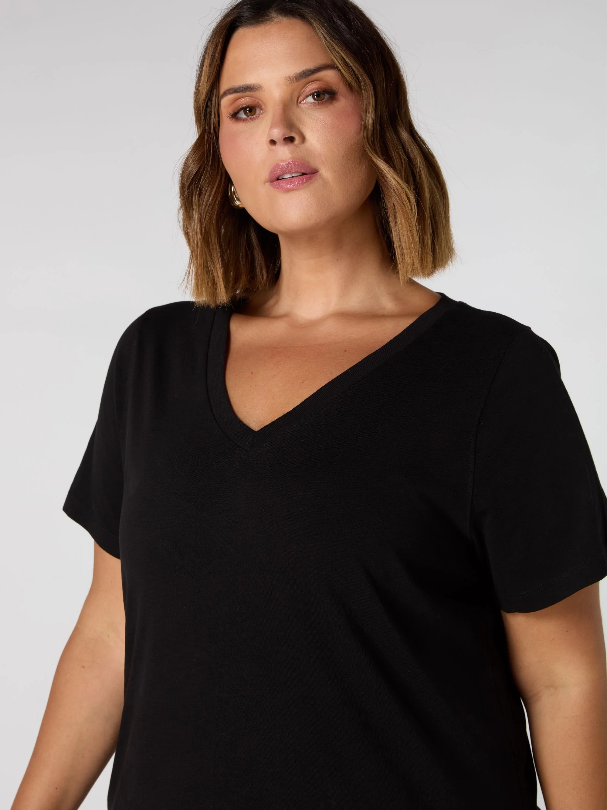 Black Cotton Slub T-Shirt Dress - Image 2