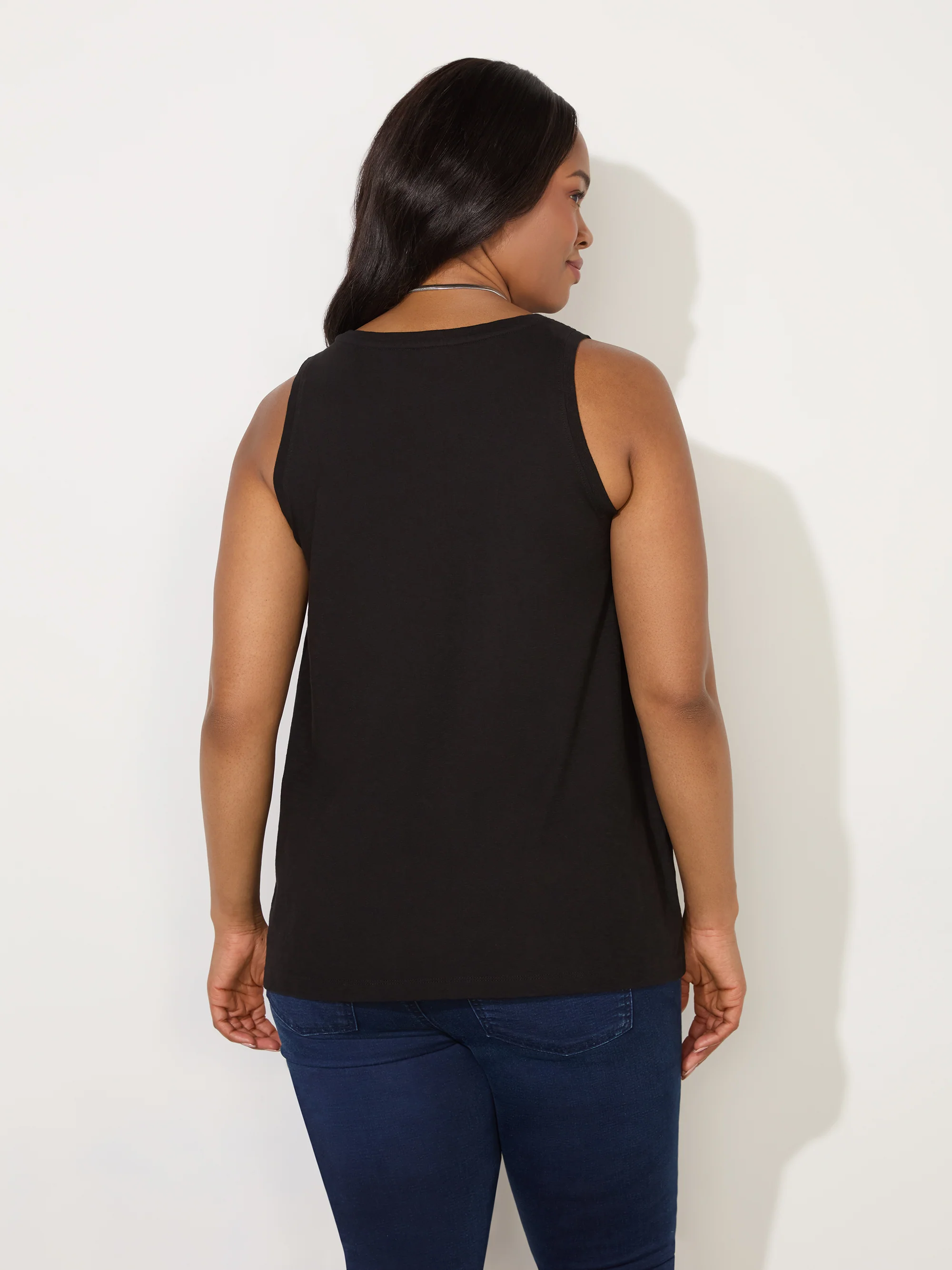 Black Cotton Slub Vest - Image 3