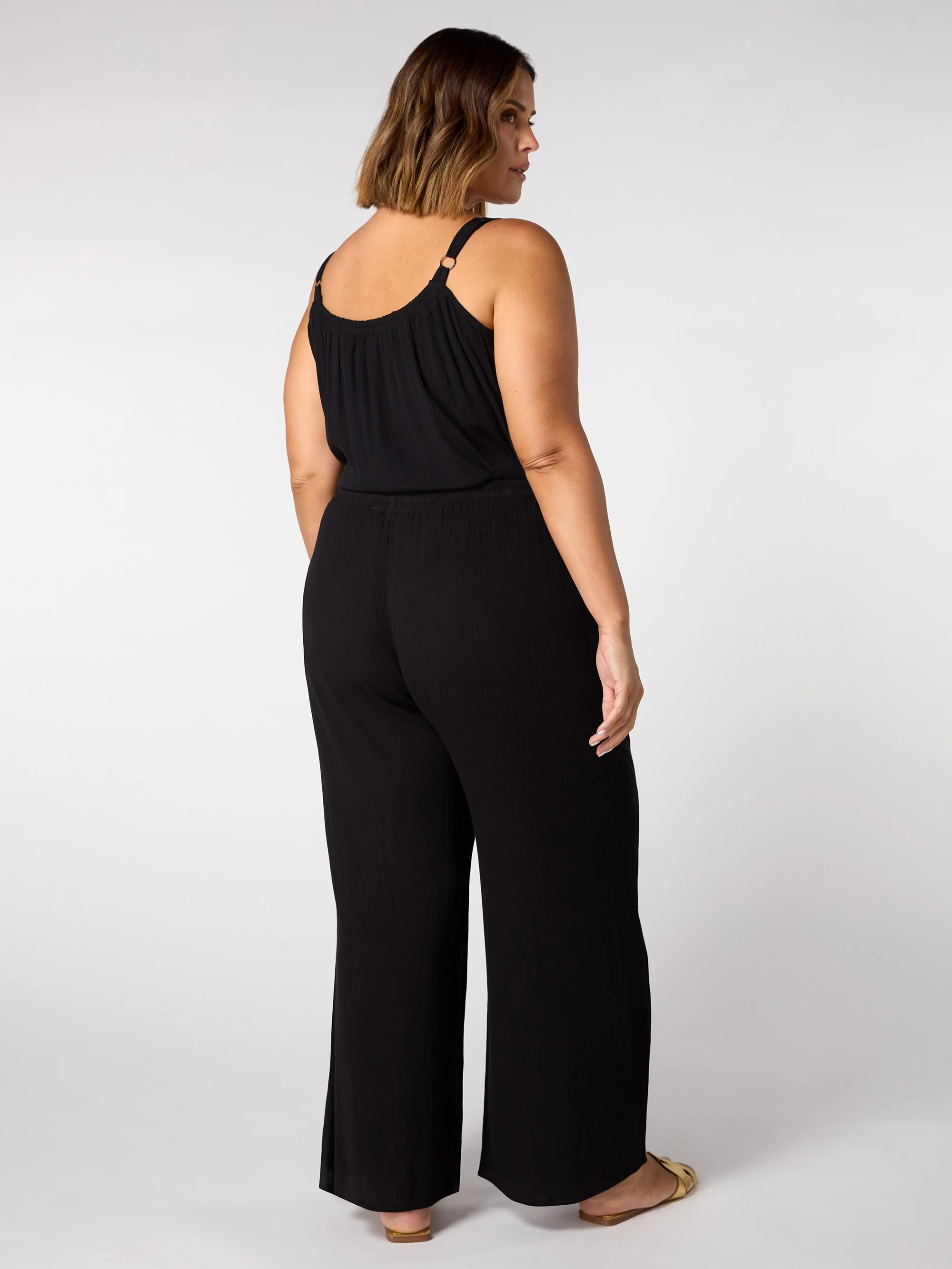 Black Crinkle Gathered Cami - Image 3