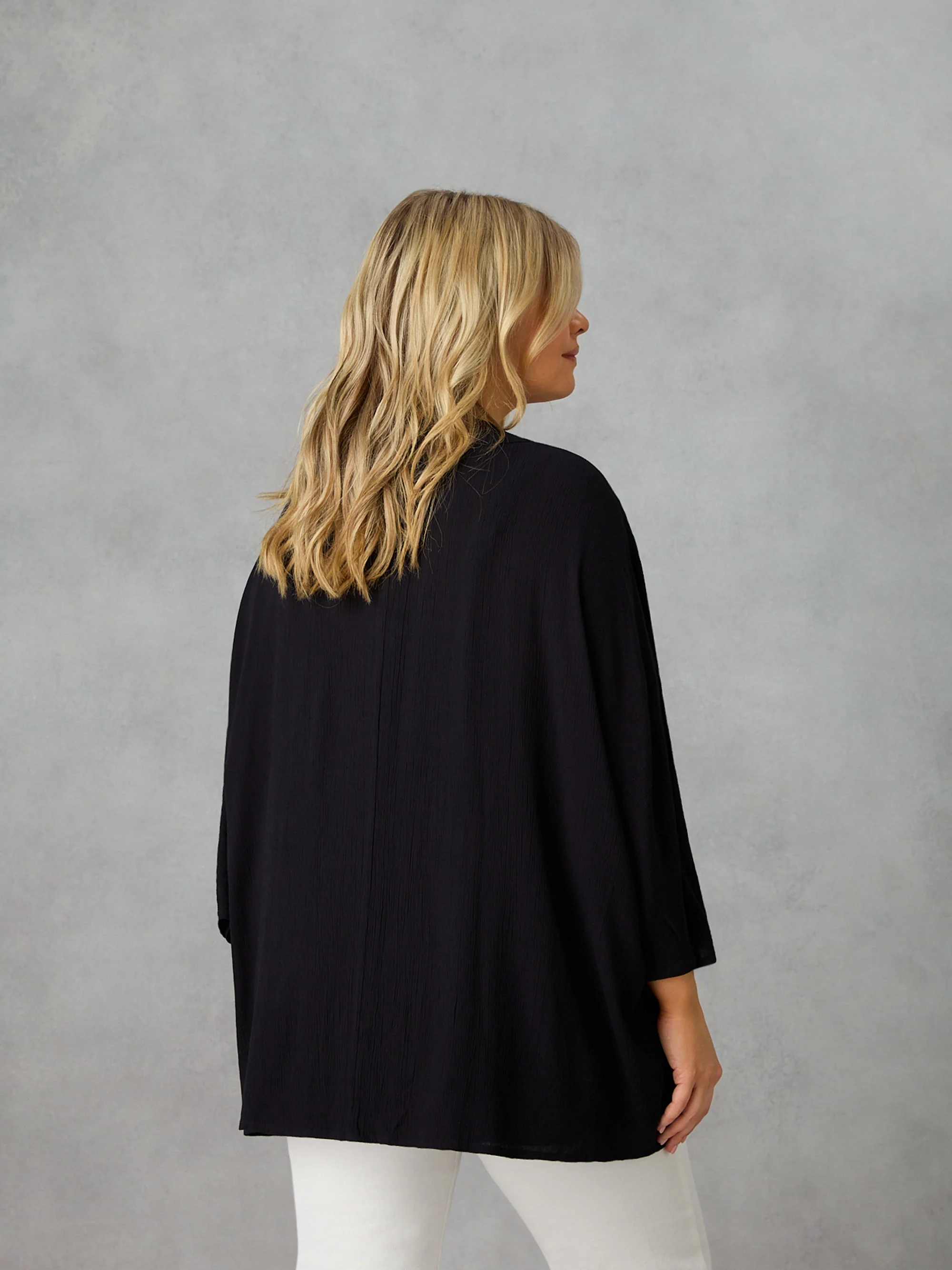 Black Crinkle Kimono - Image 4