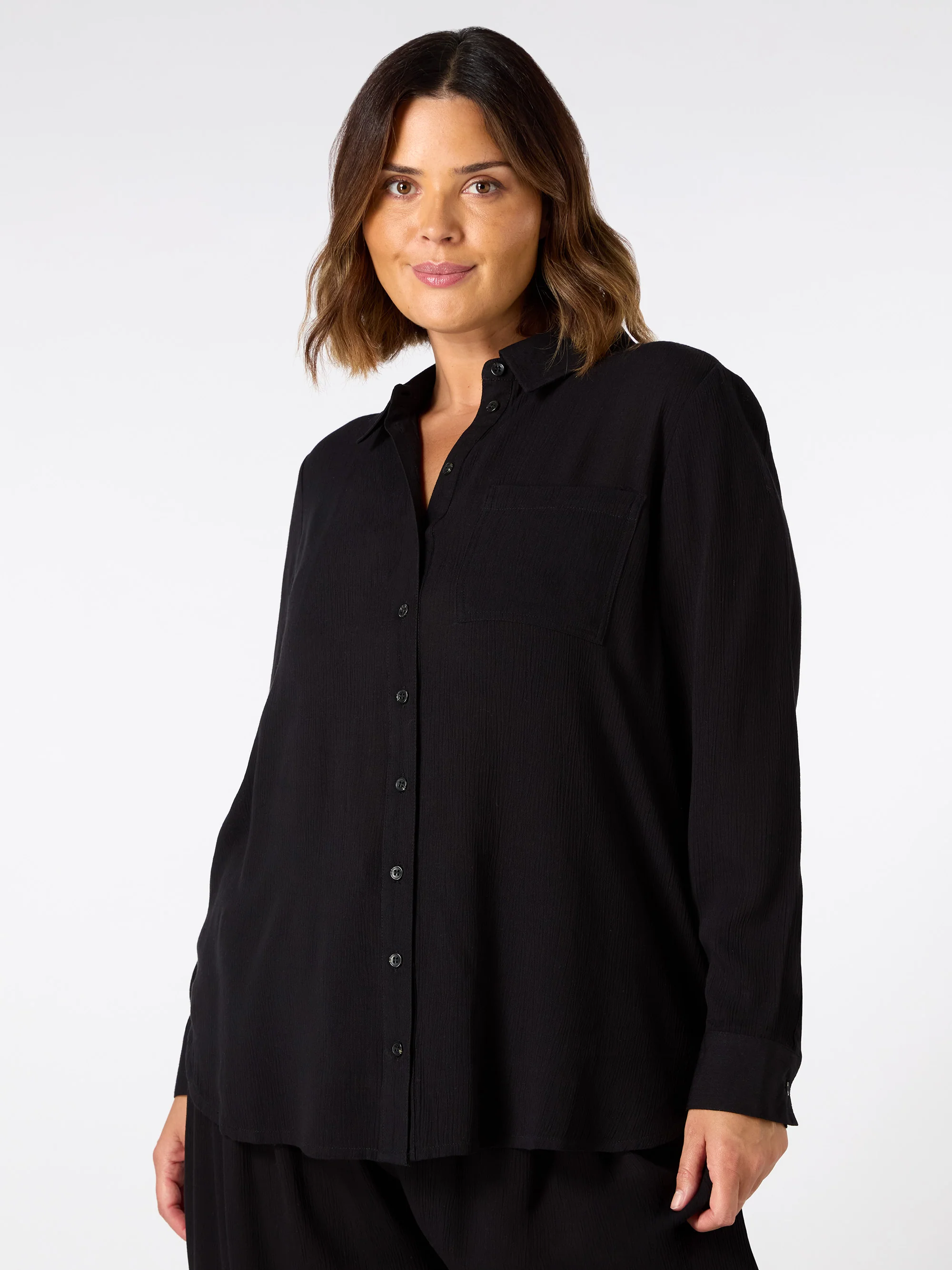Black Crinkle Shirt - Image 4