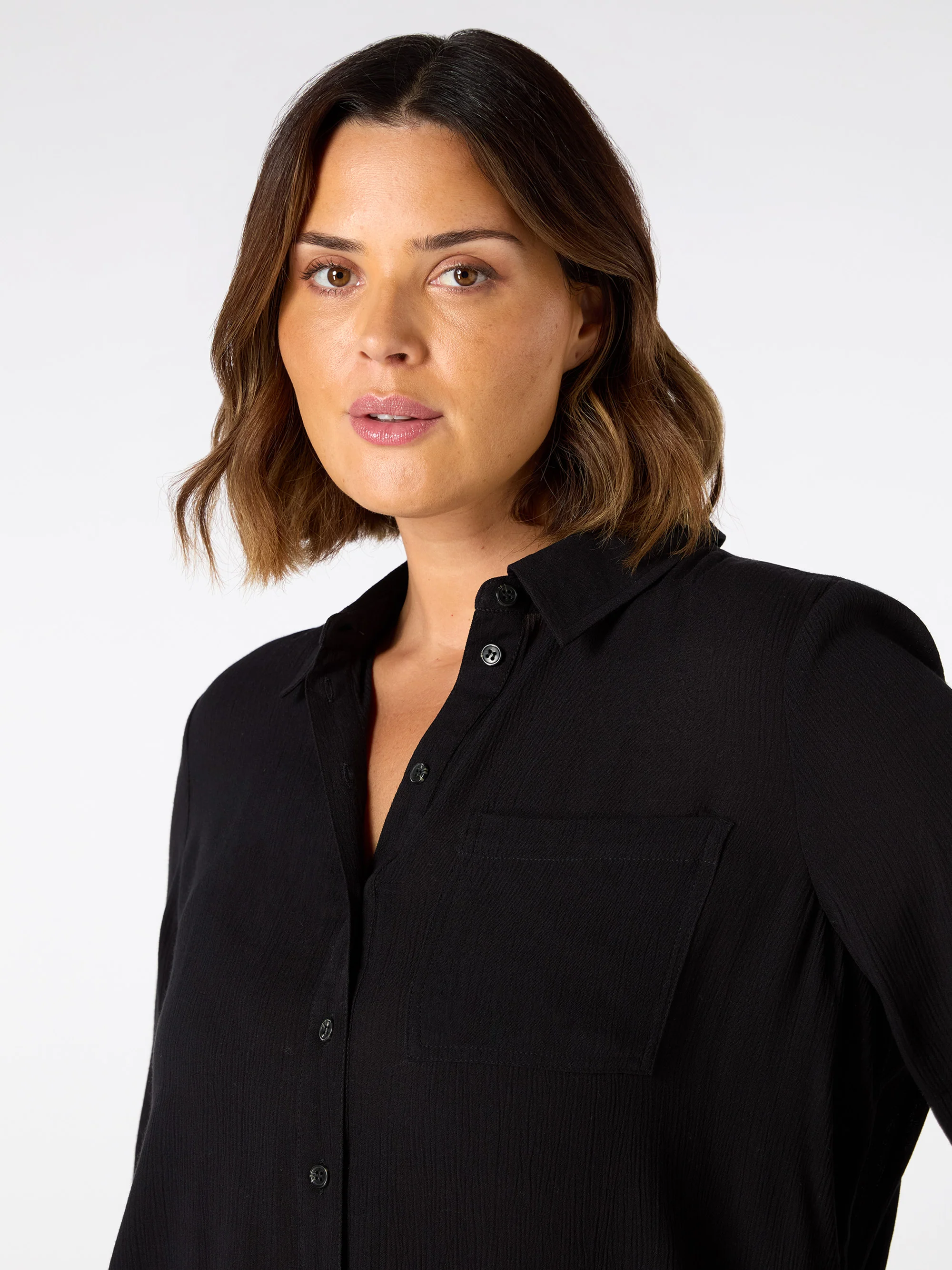 Black Crinkle Shirt - Image 5