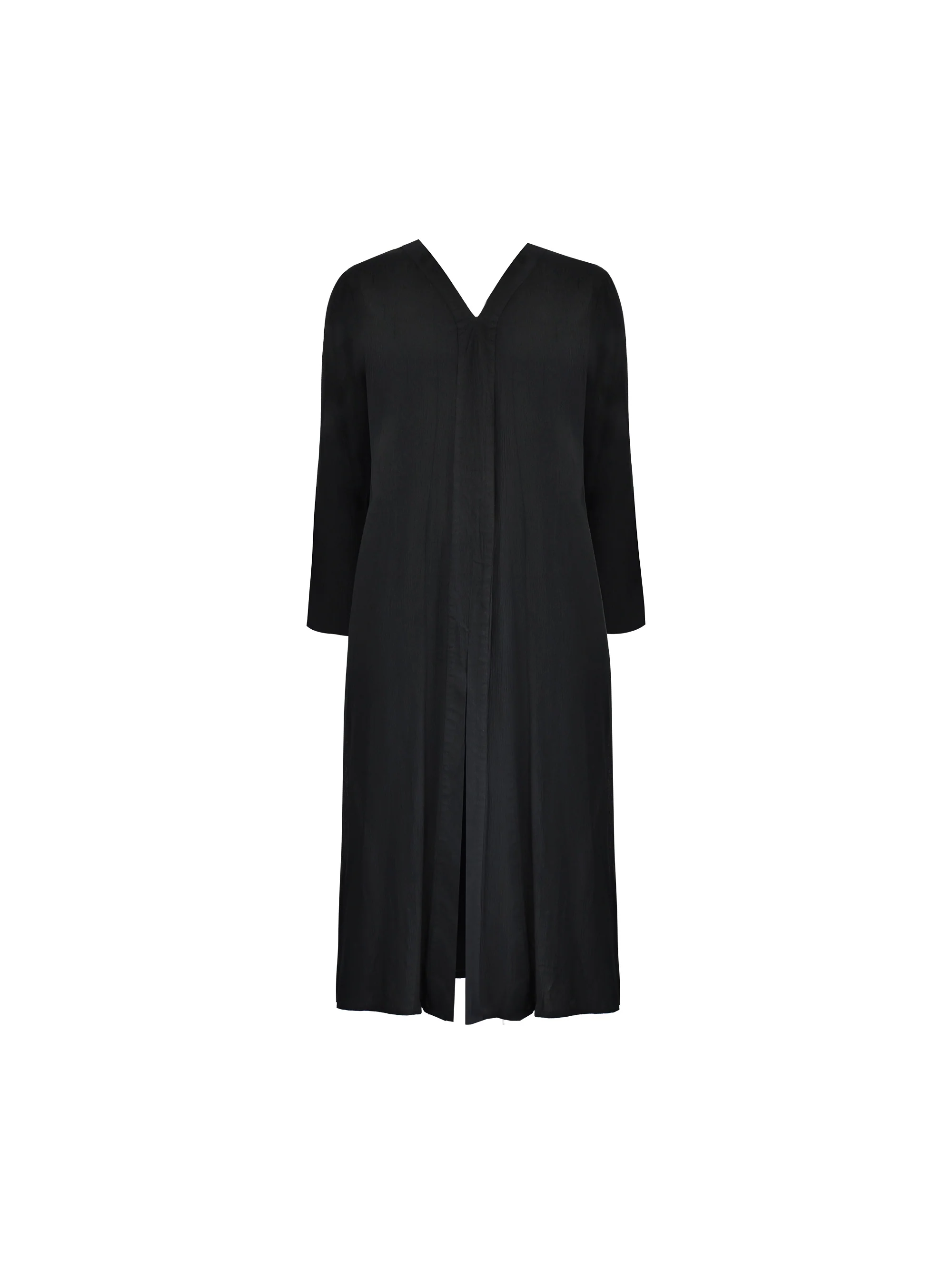 Black Crinkle Split Front Longline Tunic - Image 5