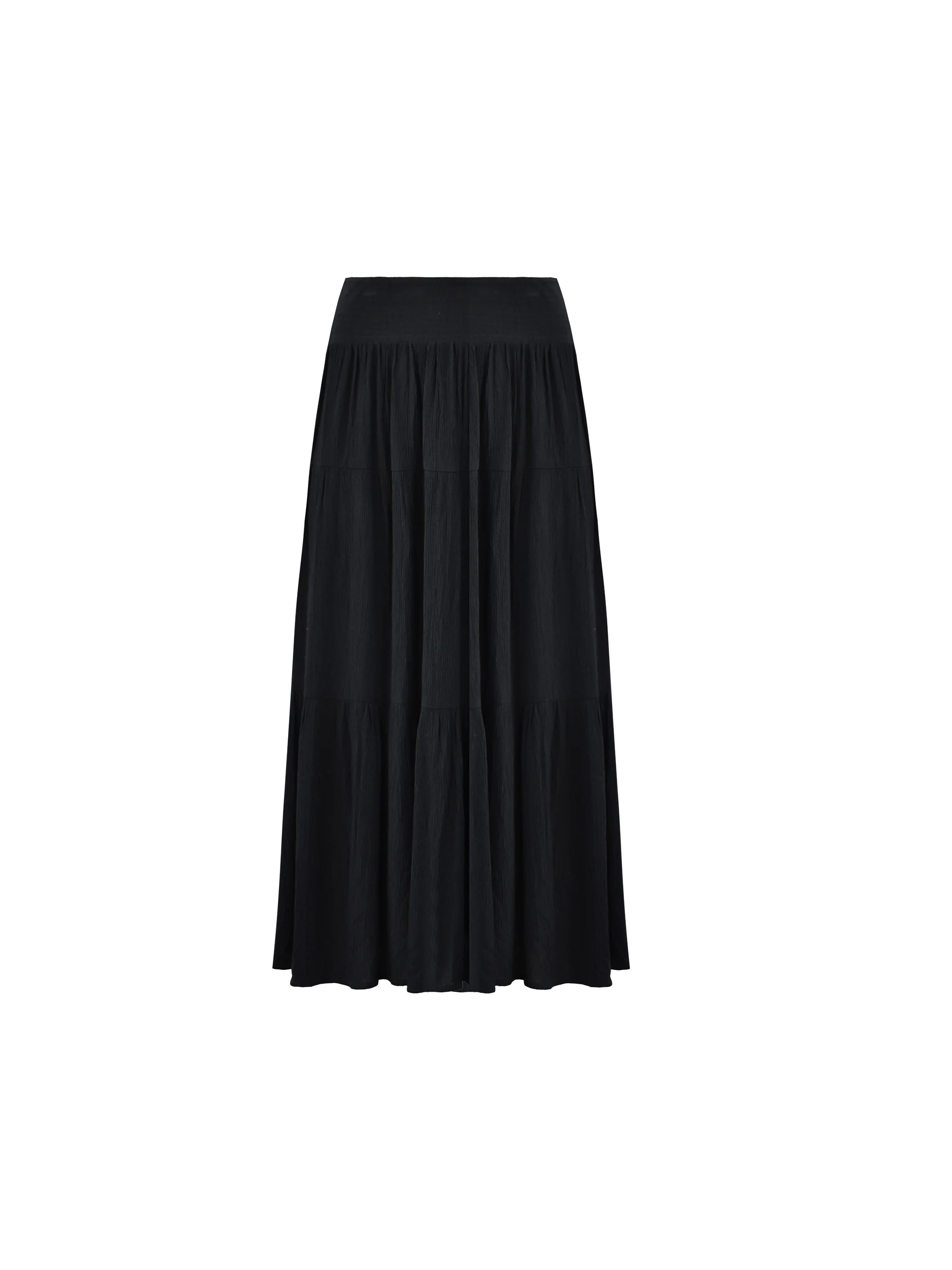 Black Crinkle Tiered Skirt - Image 6