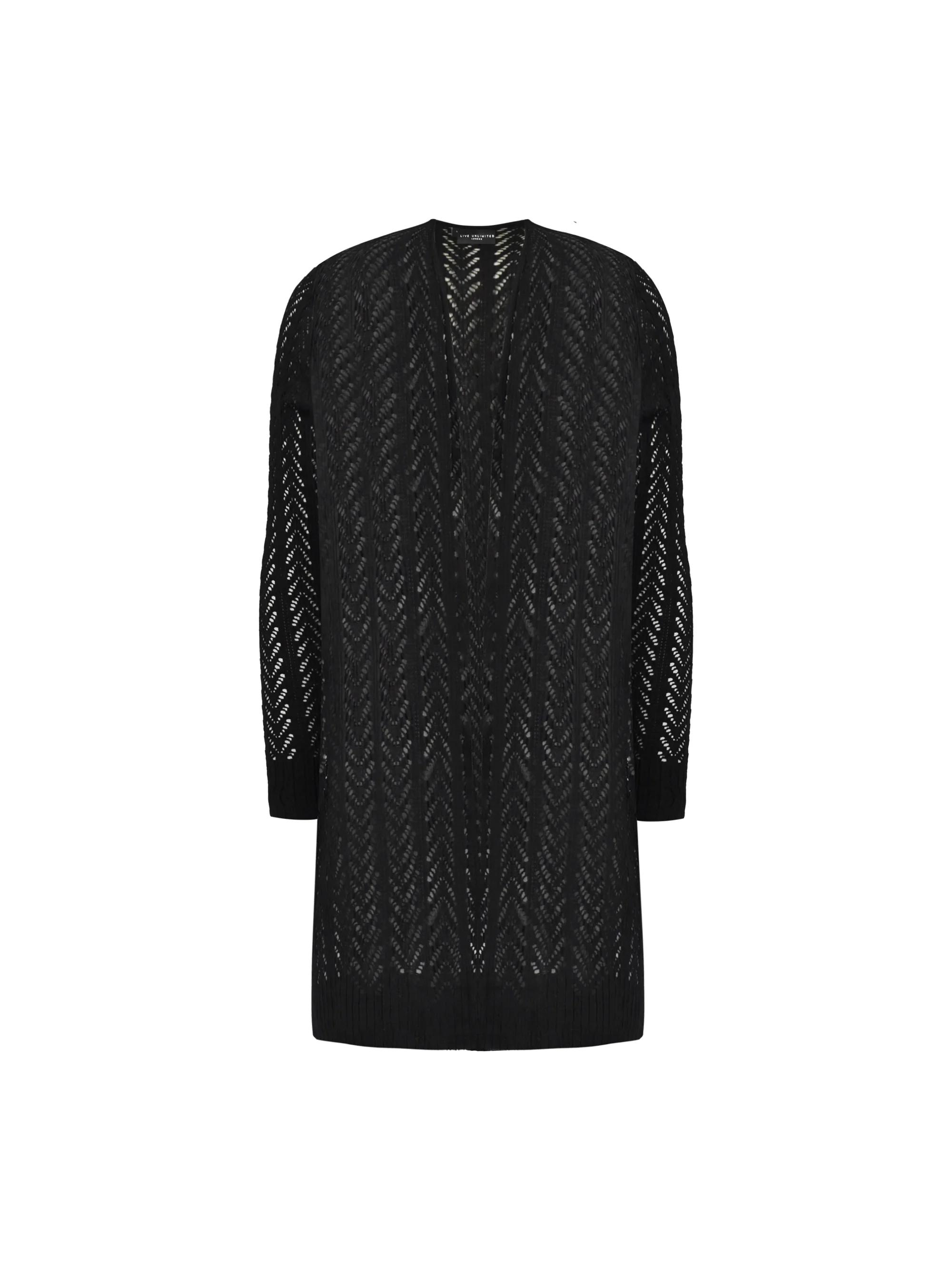 Black Crochet Knit Cardigan - Image 5