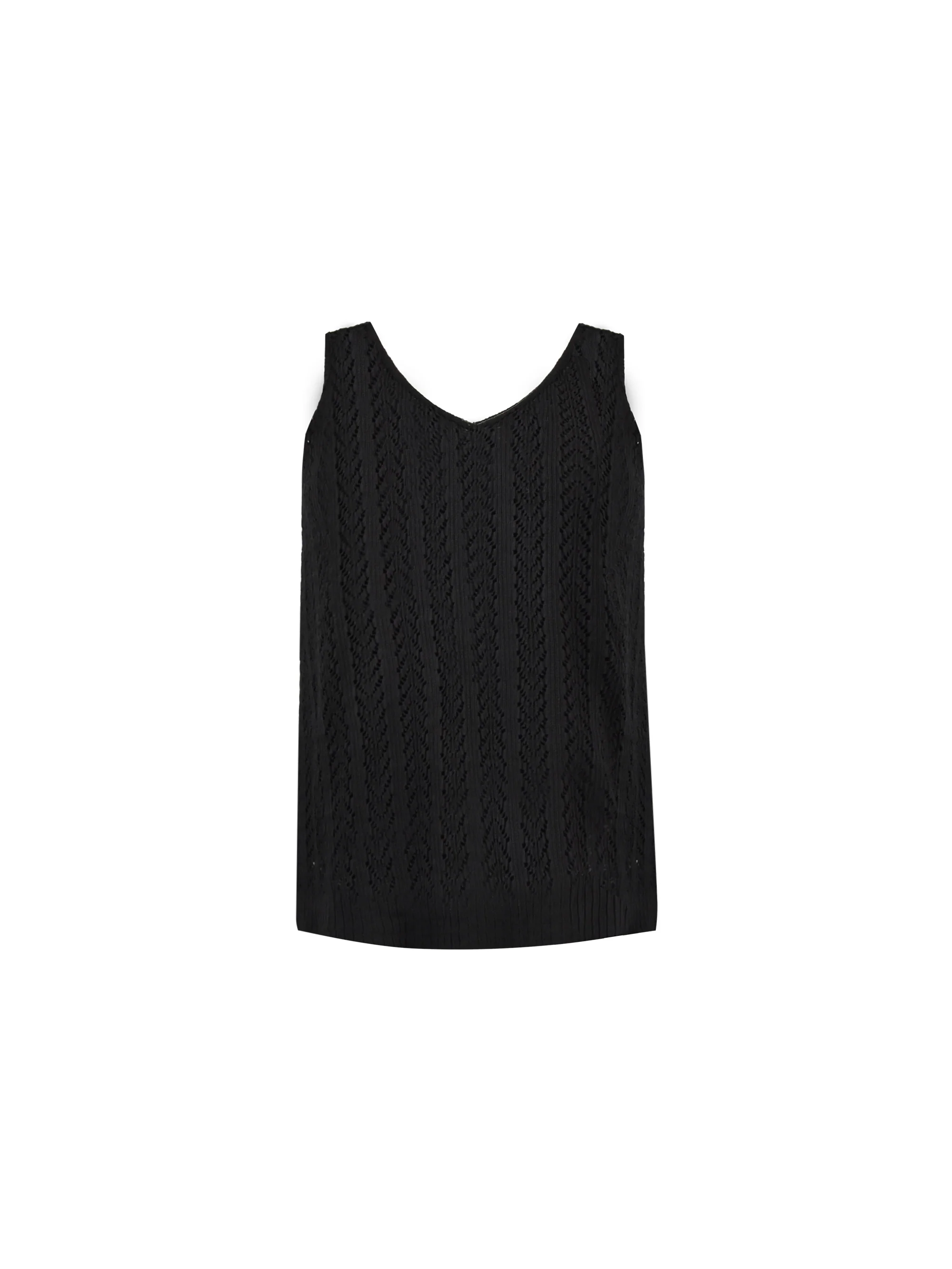 Black Crochet Knit Vest Top - Image 5