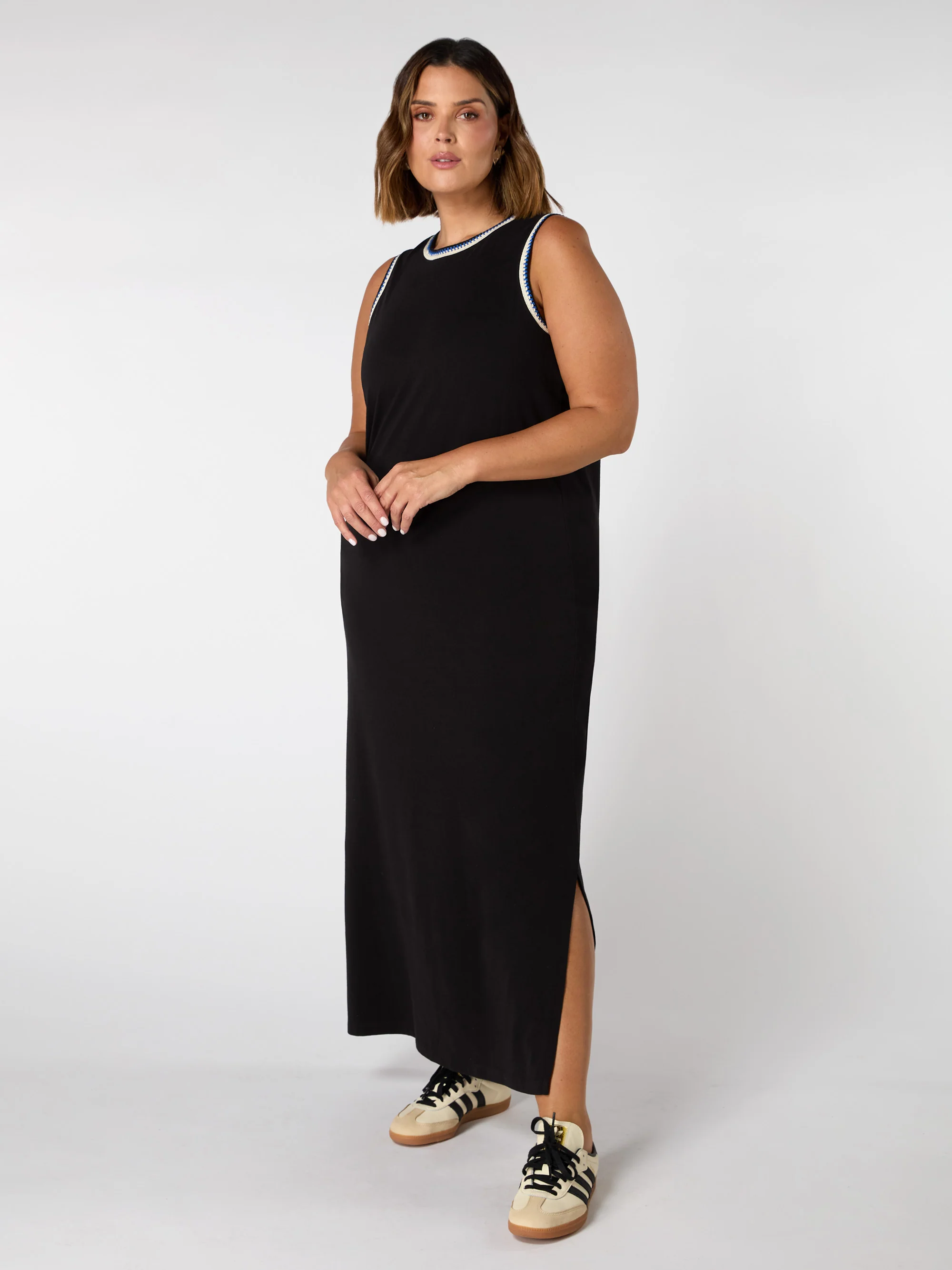 Black Crochet Trim Dress - Image 3