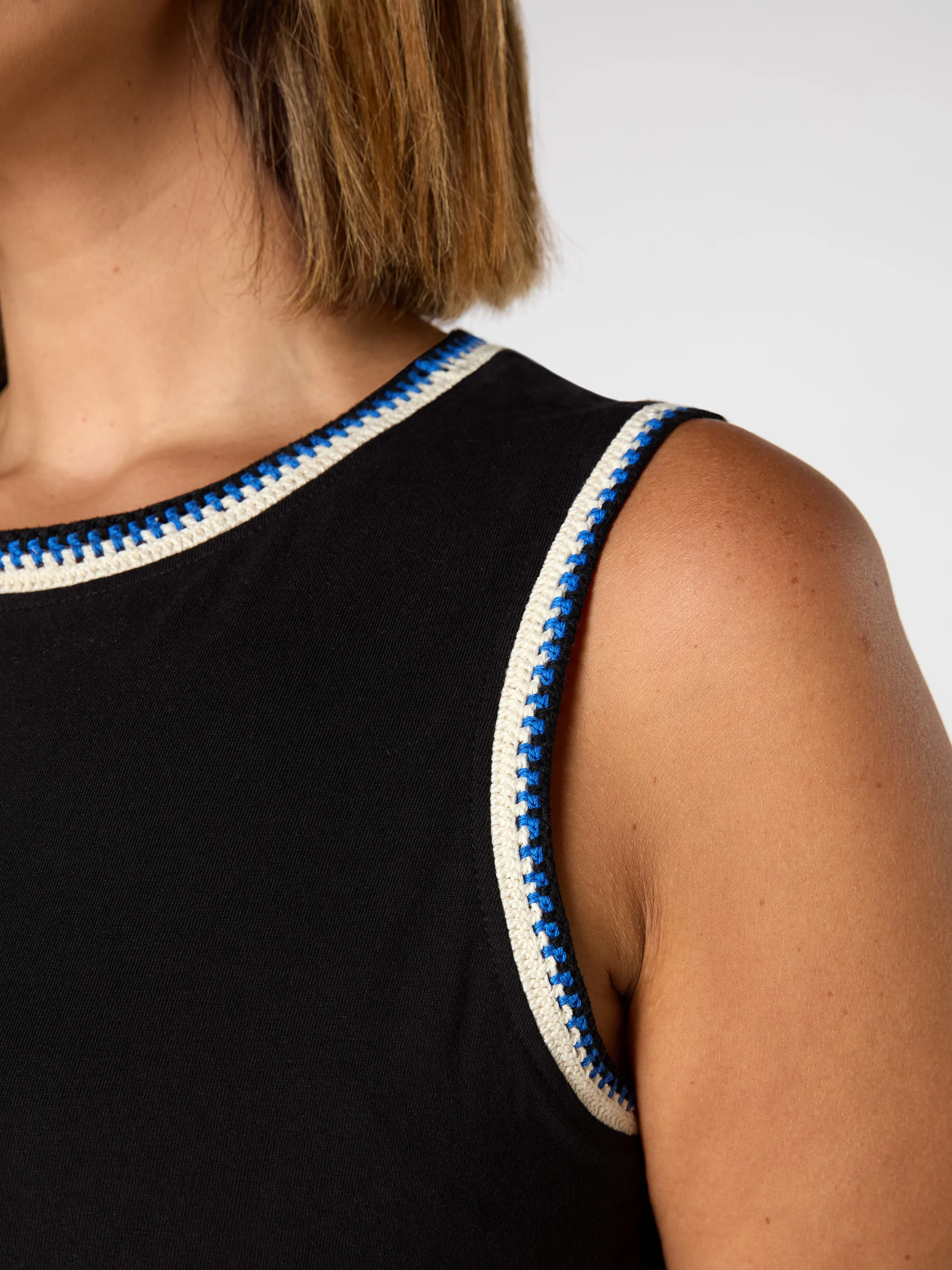 Black Crochet Trim Dress - Image 4