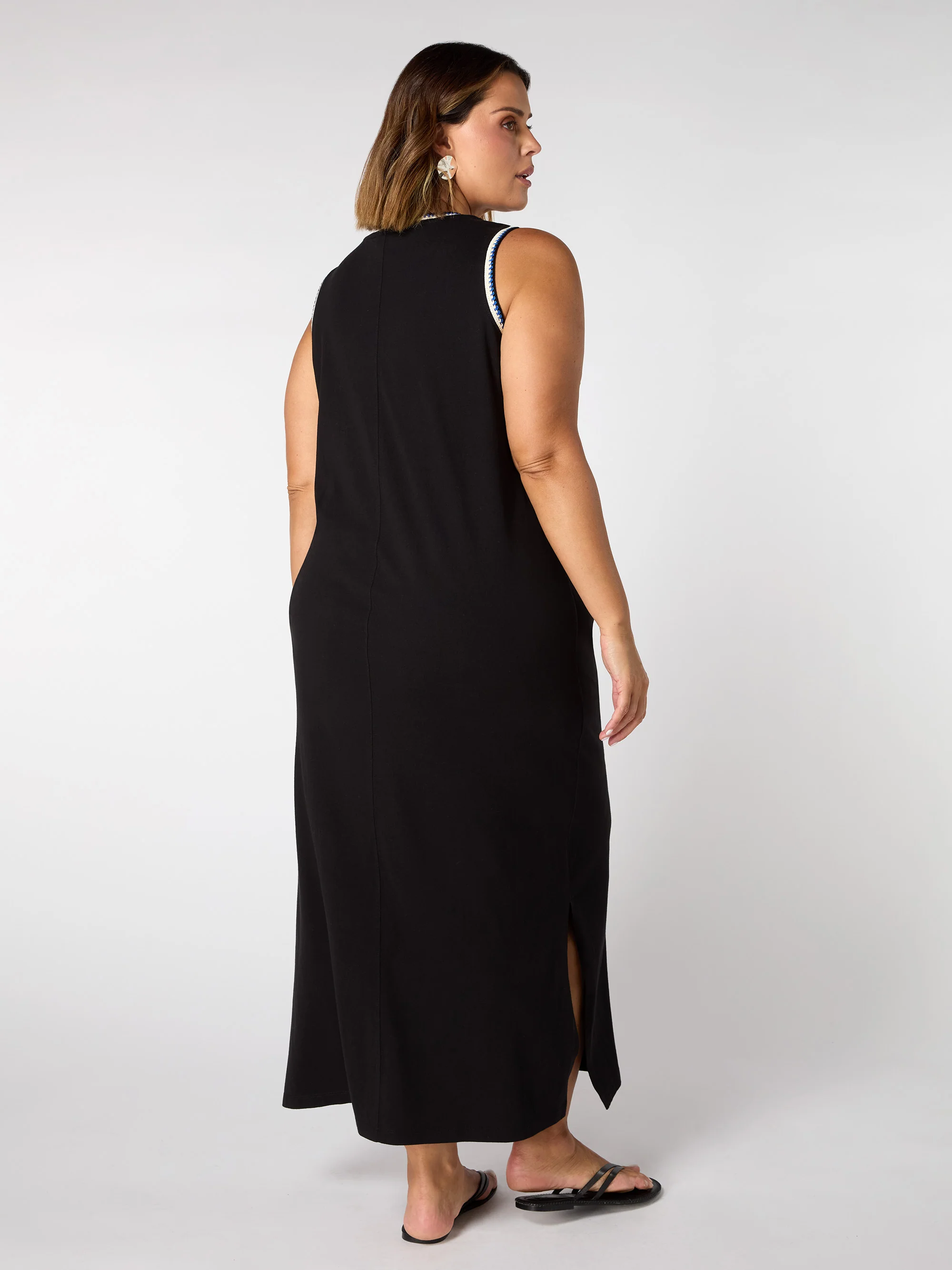 Black Crochet Trim Dress - Image 5