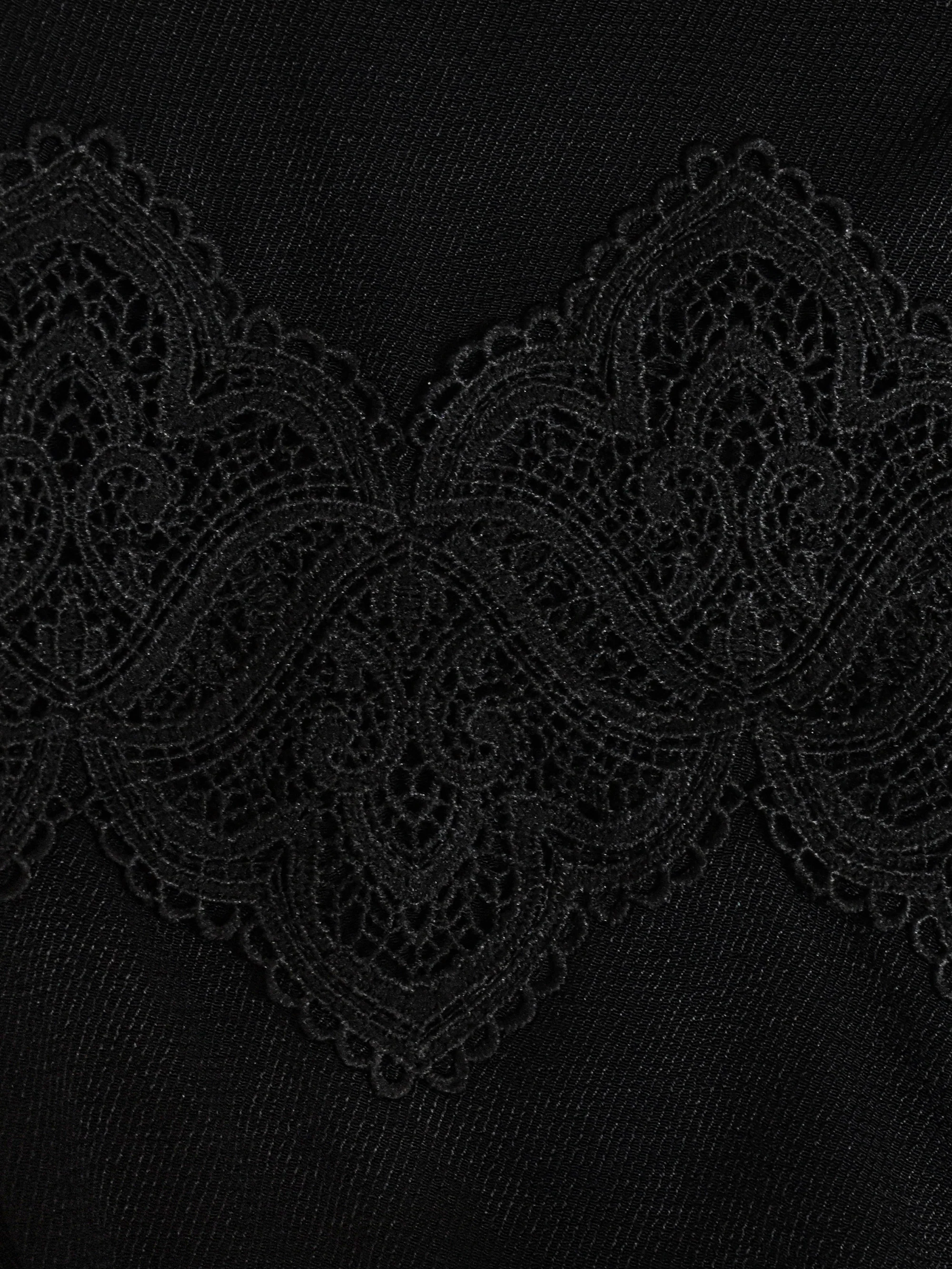 Black Crochet Trim Sleeve Dress - Image 4