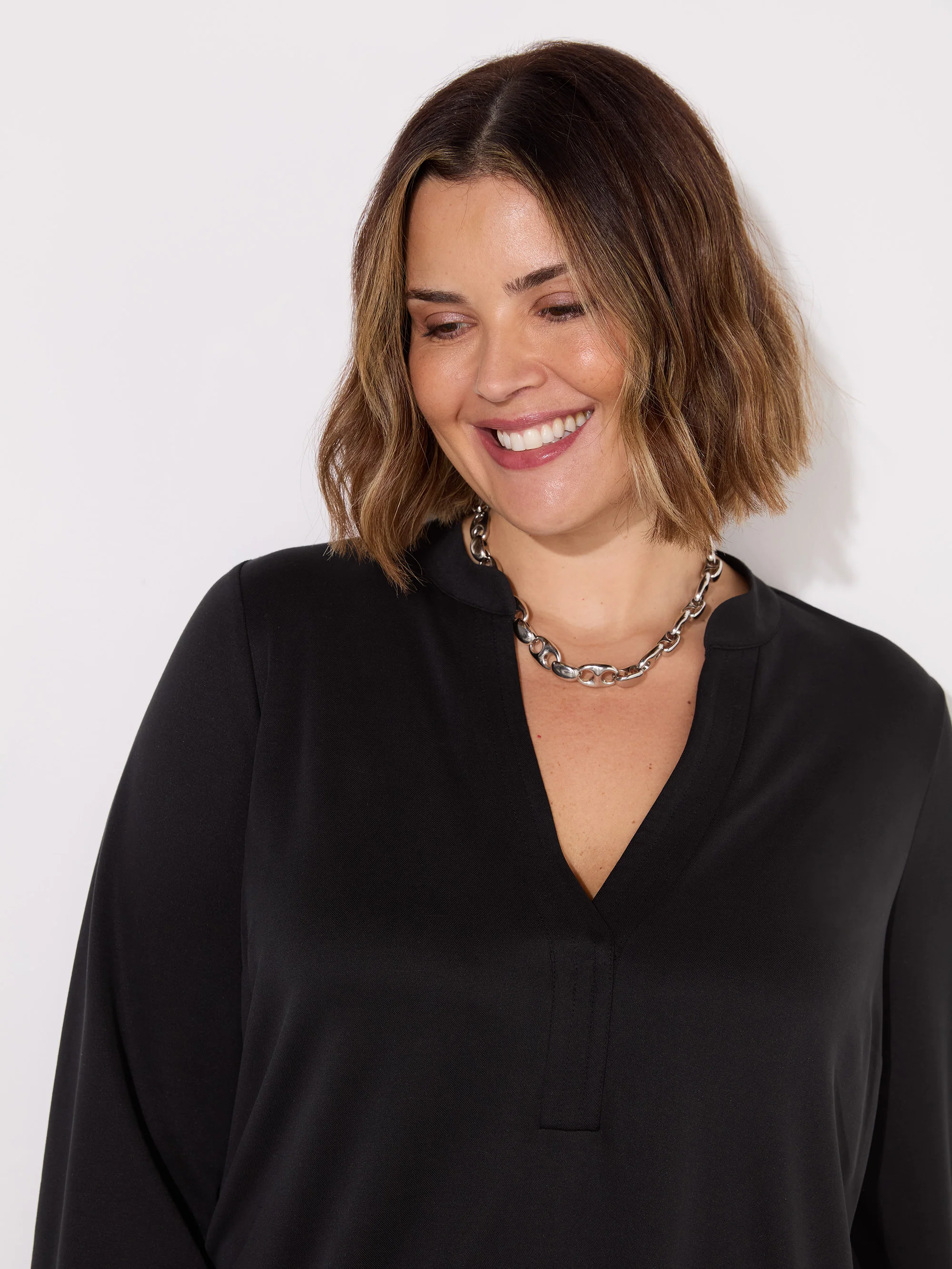 Black Cupro Jersey Tunic - Image 2