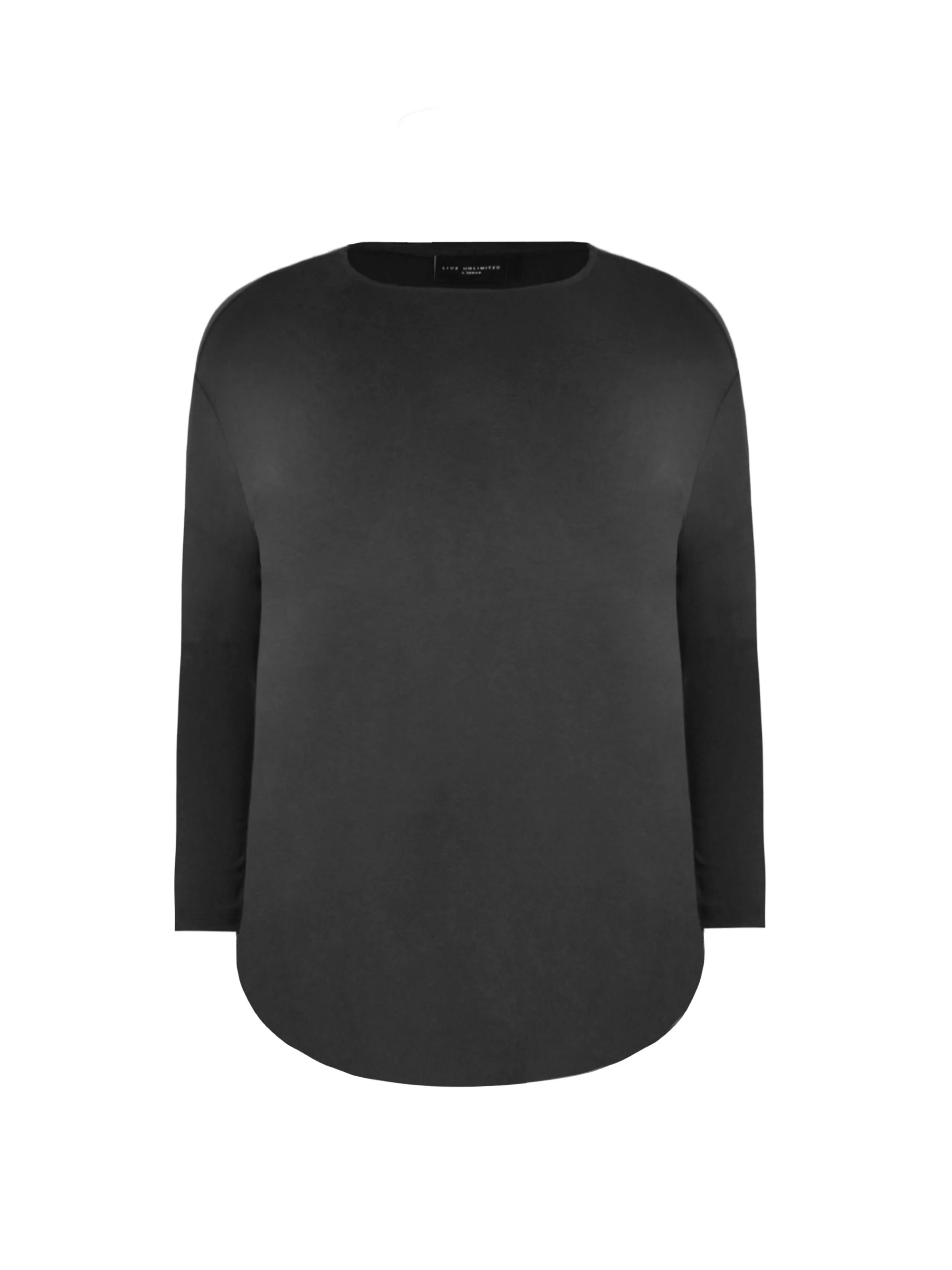 Black Curved Hem Jersey Tunic - Image 6