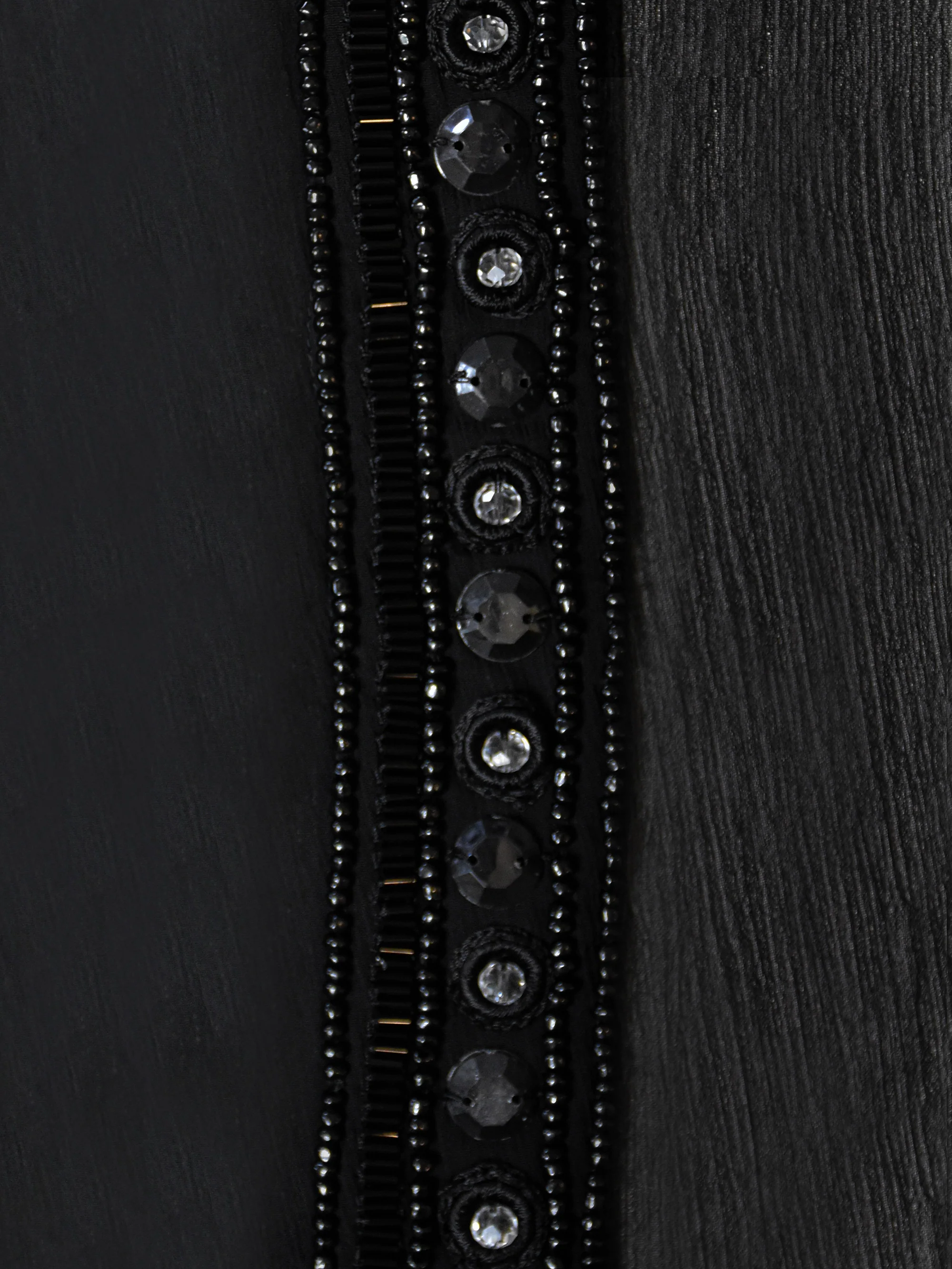 Black Embellished Chiffon Edge to Edge Jacket - Image 5