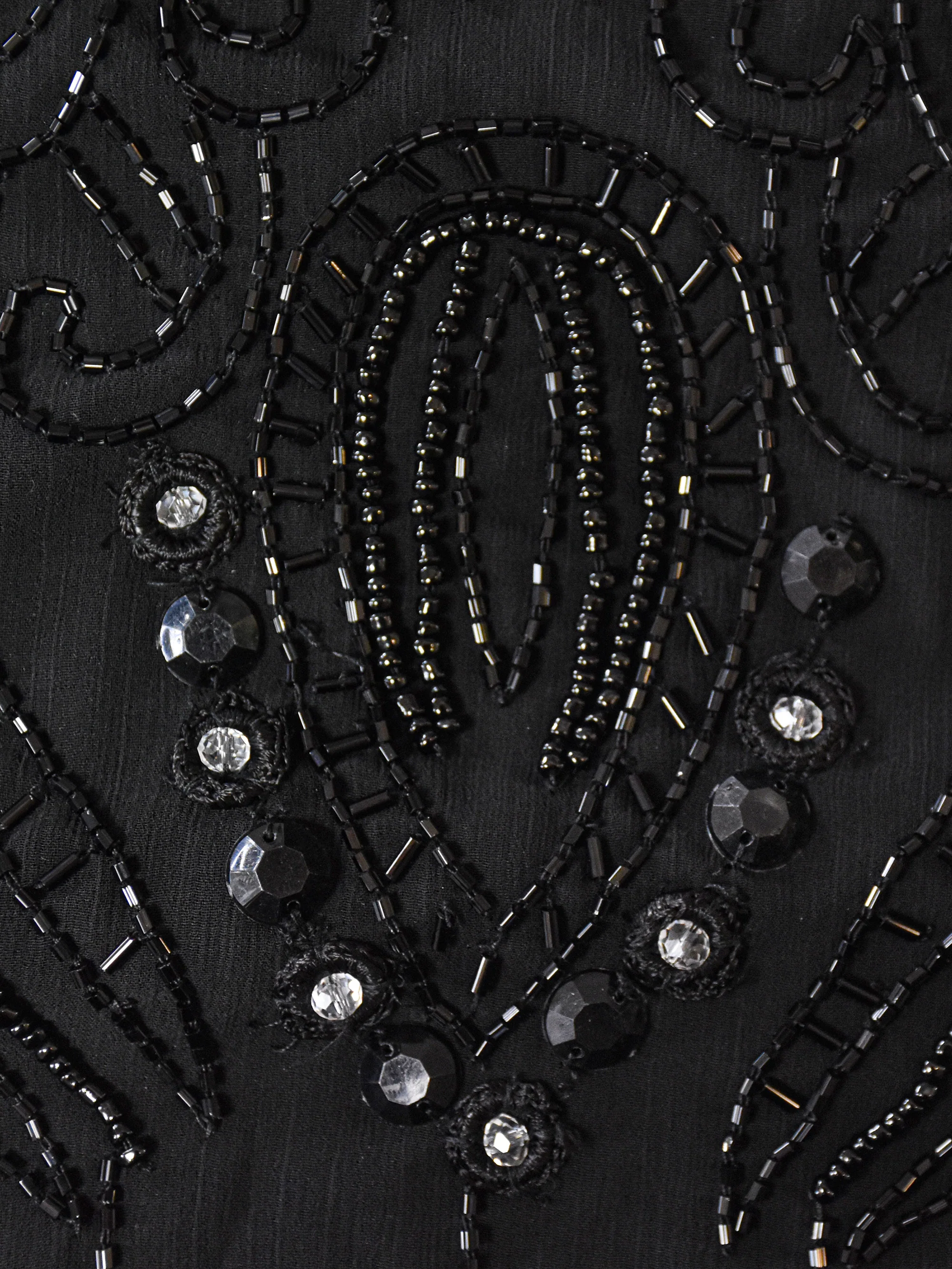 Black Embellished Chiffon Tunic Vest - Image 5