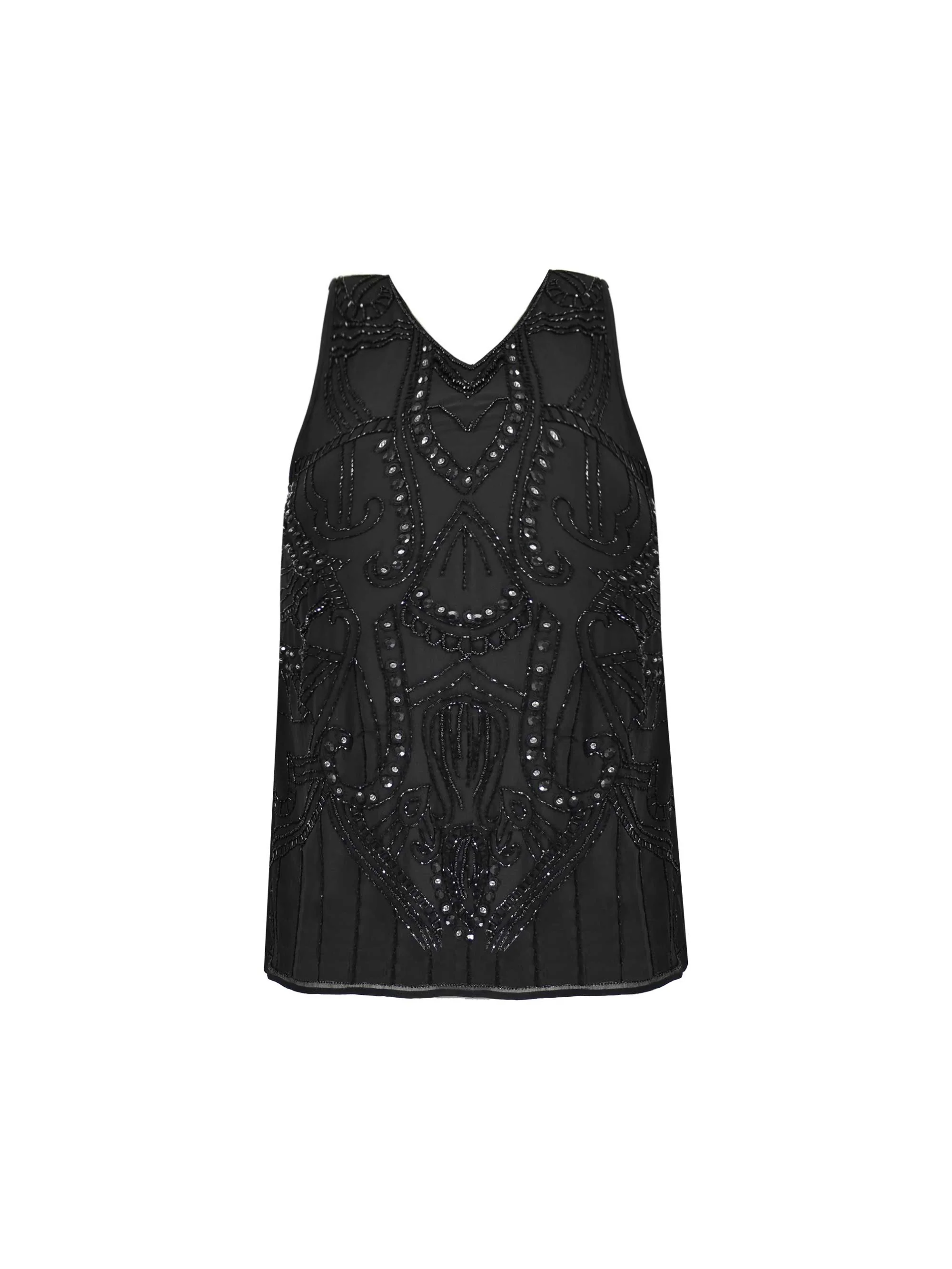 Black Embellished Chiffon Tunic Vest - Image 6