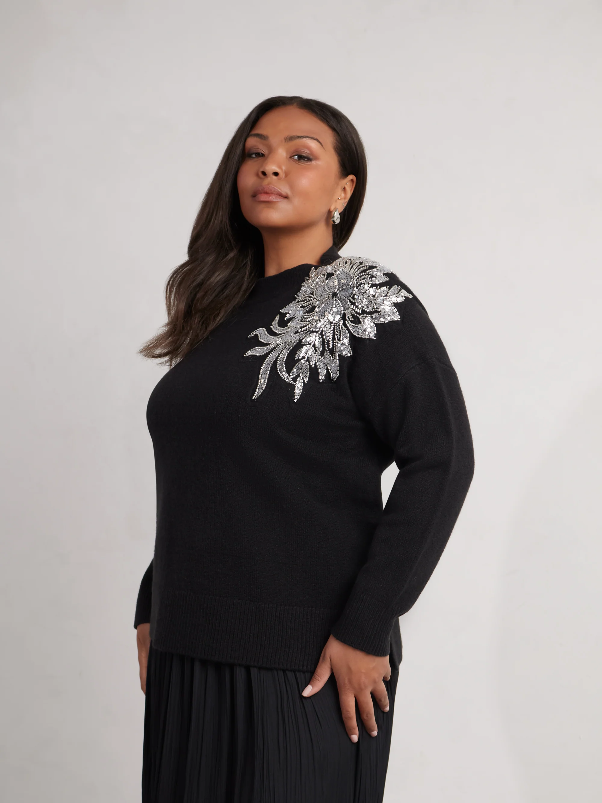Black Embellished Jumper - Image 4