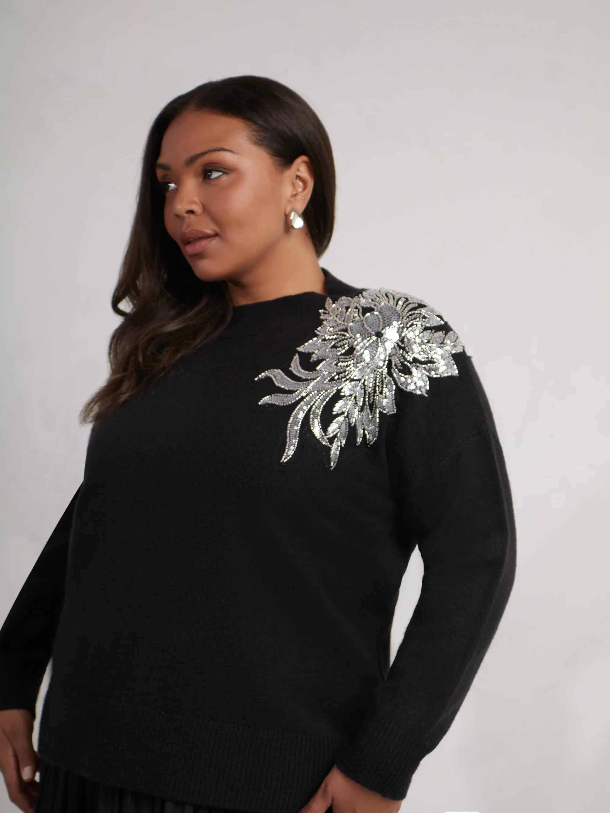 Black Embellished Jumper - Image 8