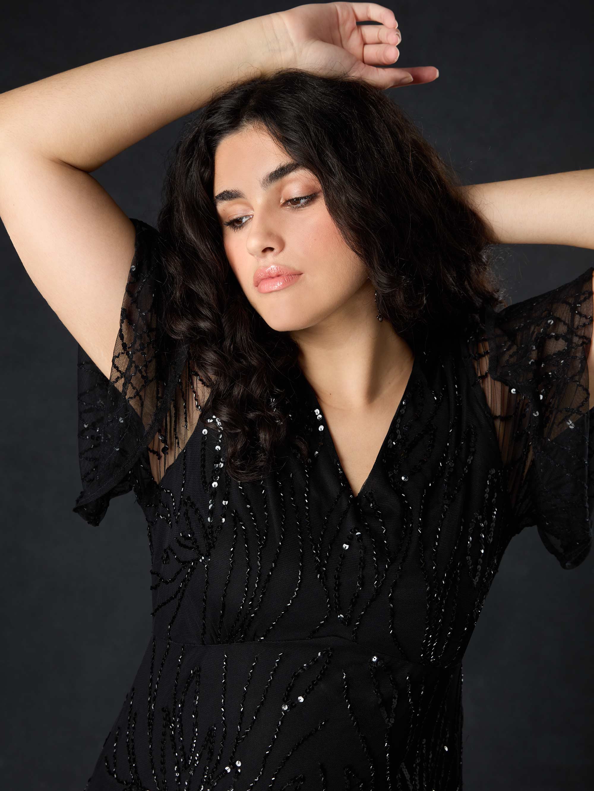 Black Embellished Maxi Dress - Image 2