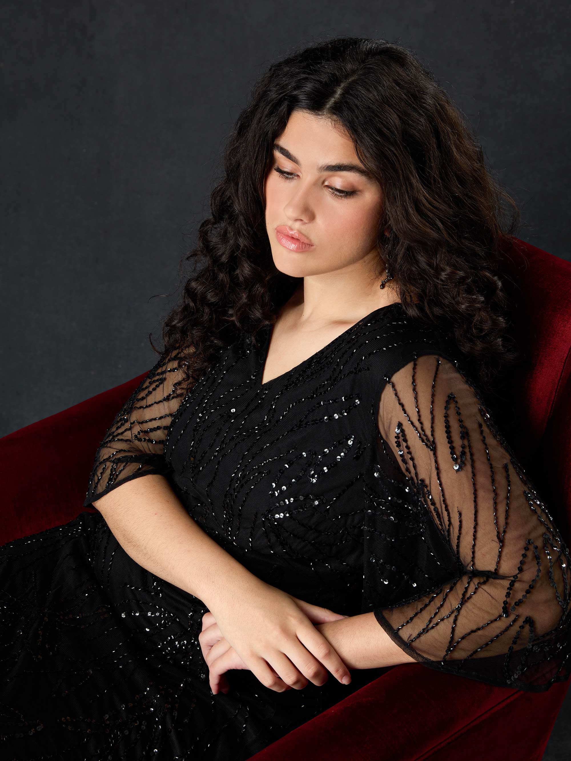 Black Embellished Maxi Dress - Image 3