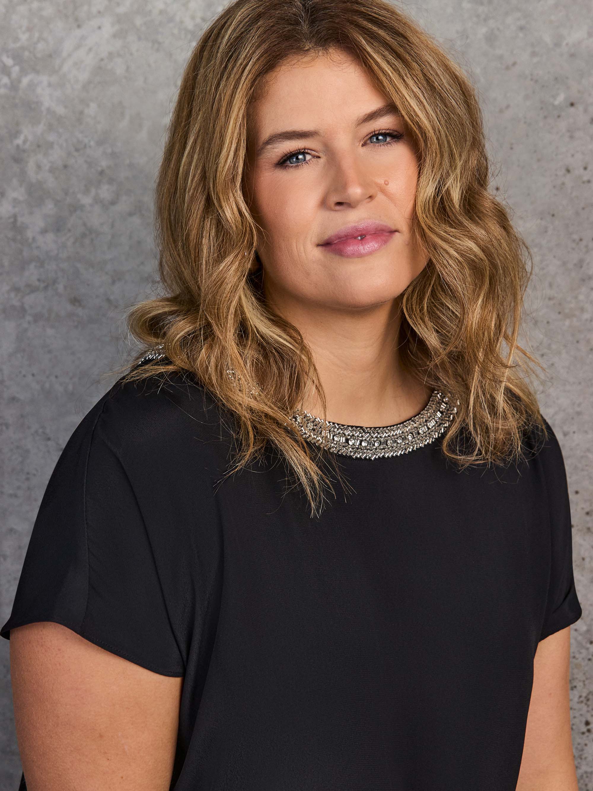 Black Embellished Neckline Top - Image 4