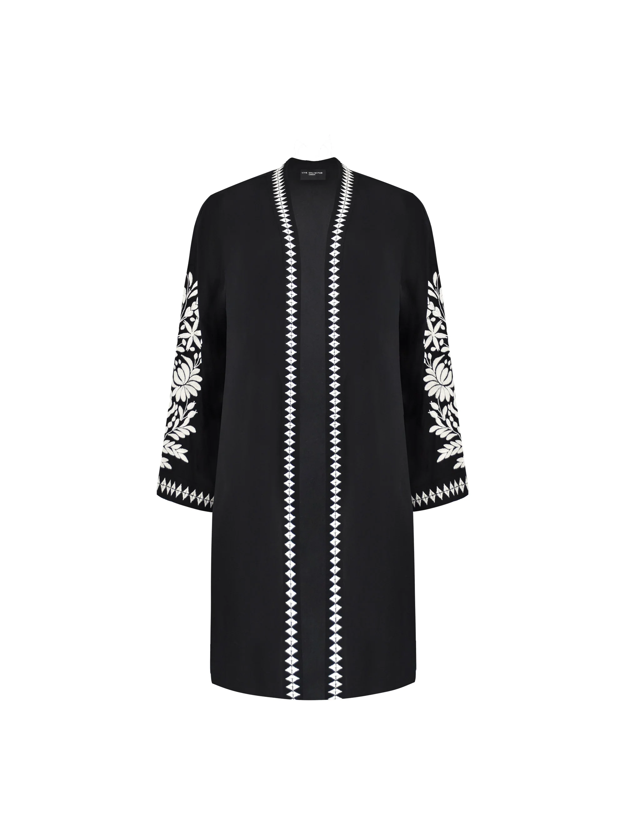 Black Embroidered Kimono - Image 5
