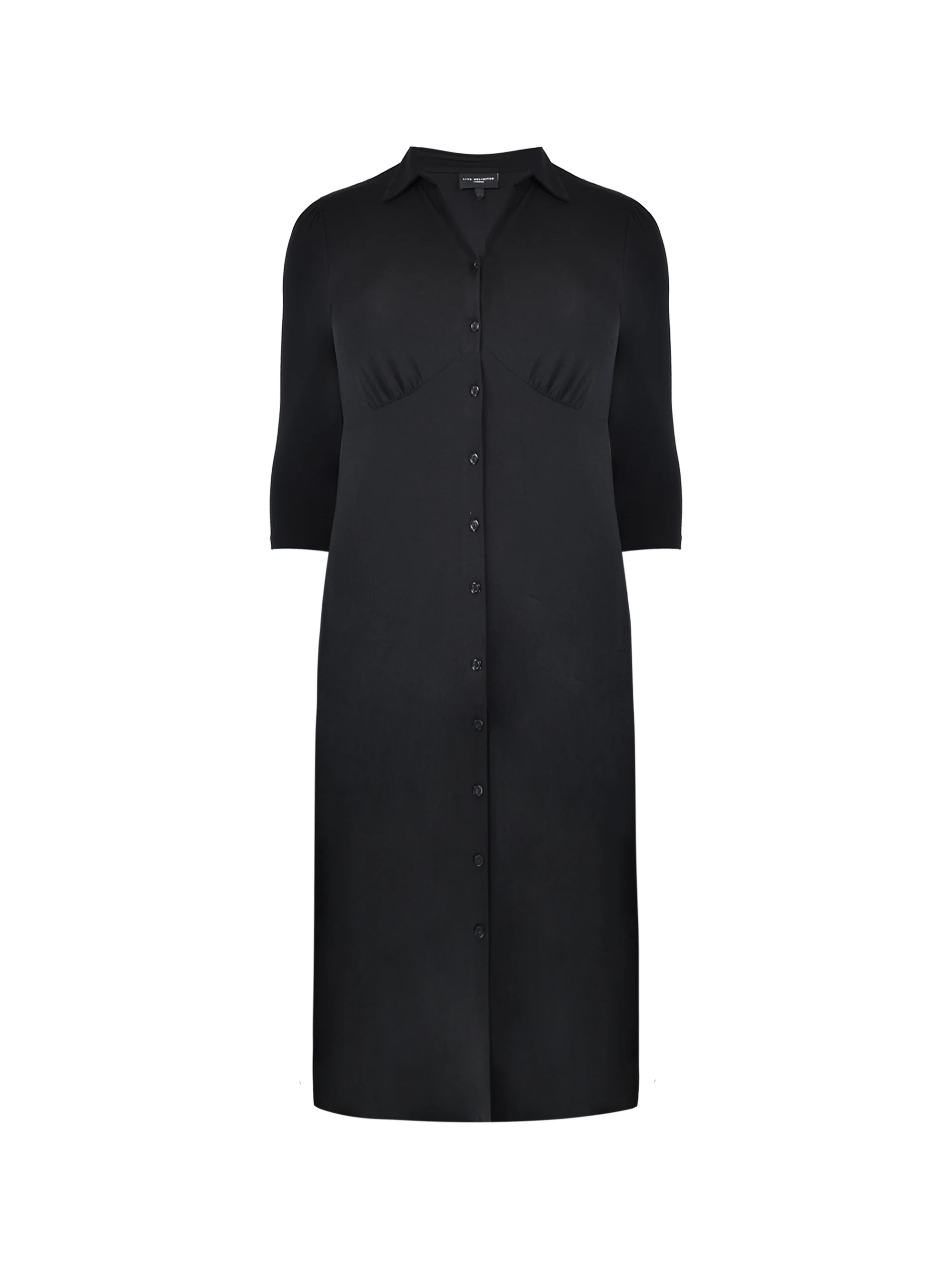 Black Empire Seam Jersey Midi Dress - Image 4